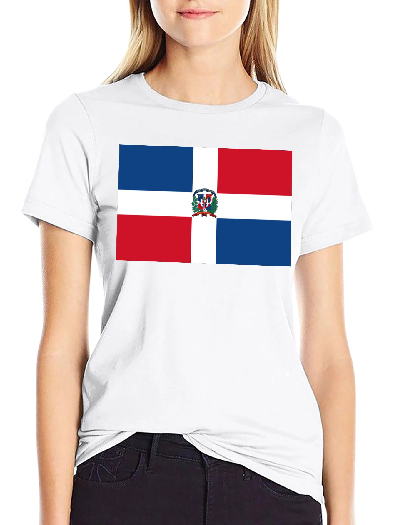Dominican Republic Flag T-Shirt - Black