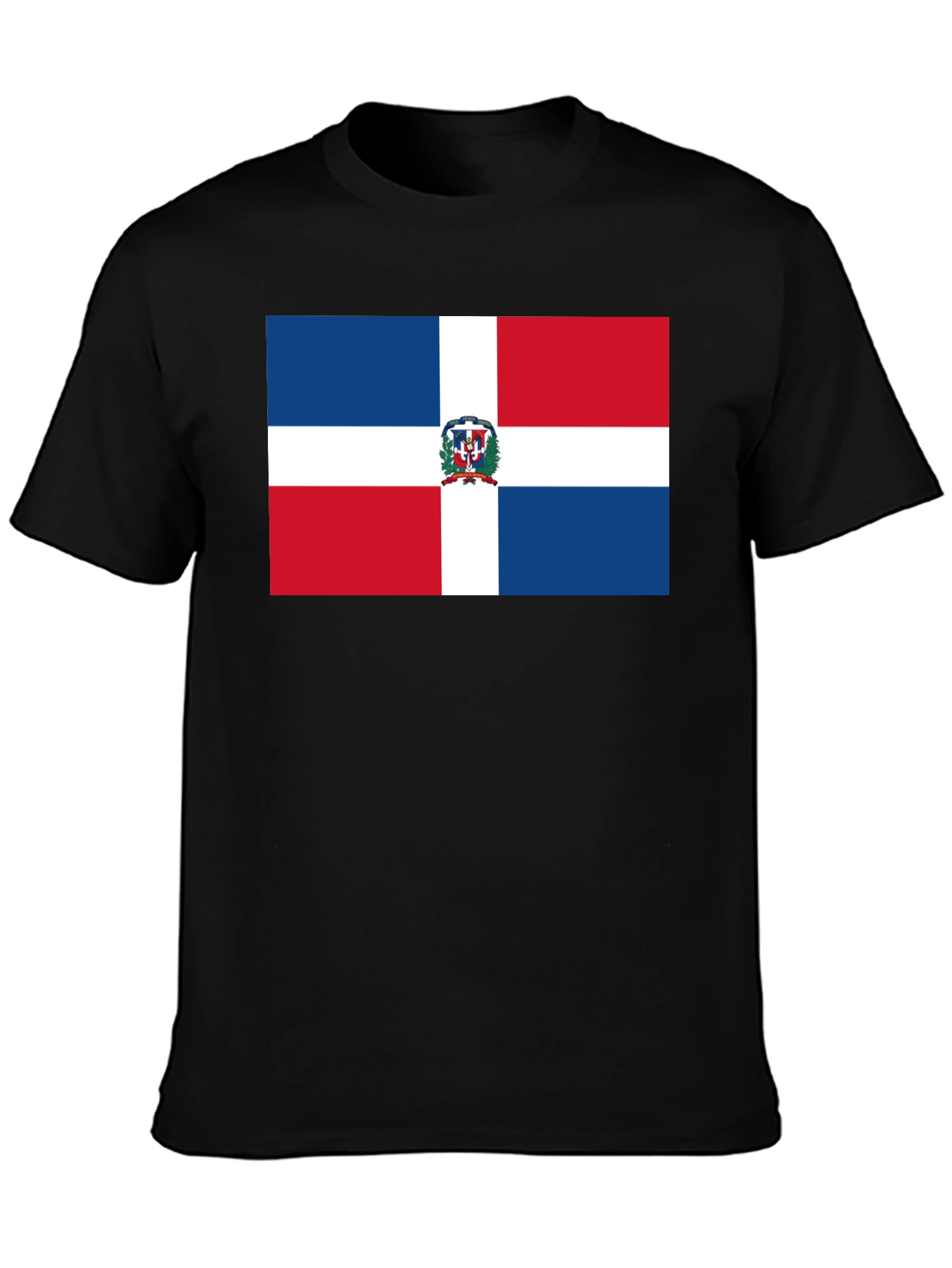 Dominican Republic Flag T-Shirt - Black