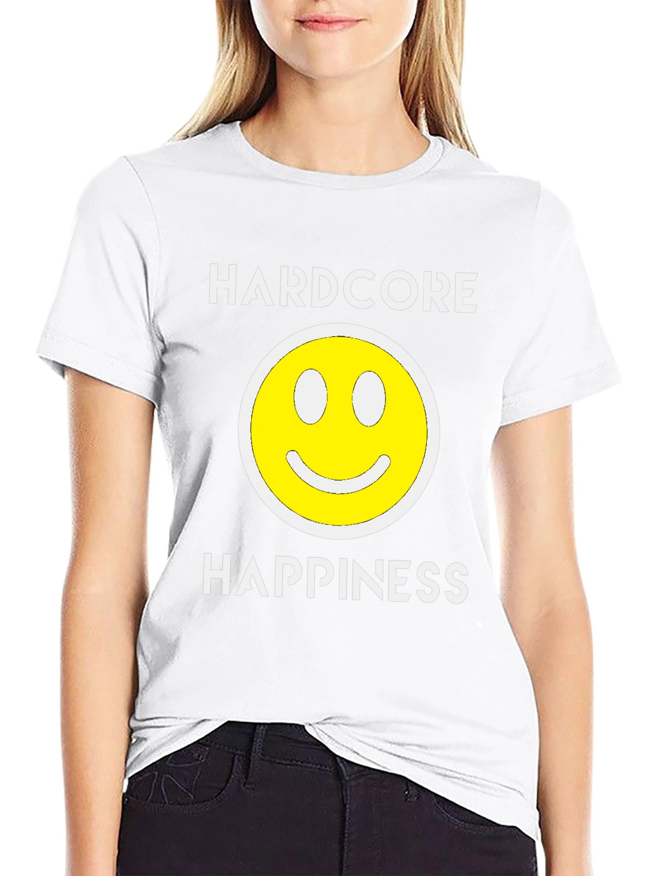 Hardcore Happiness Graphic T-Shirt - Black