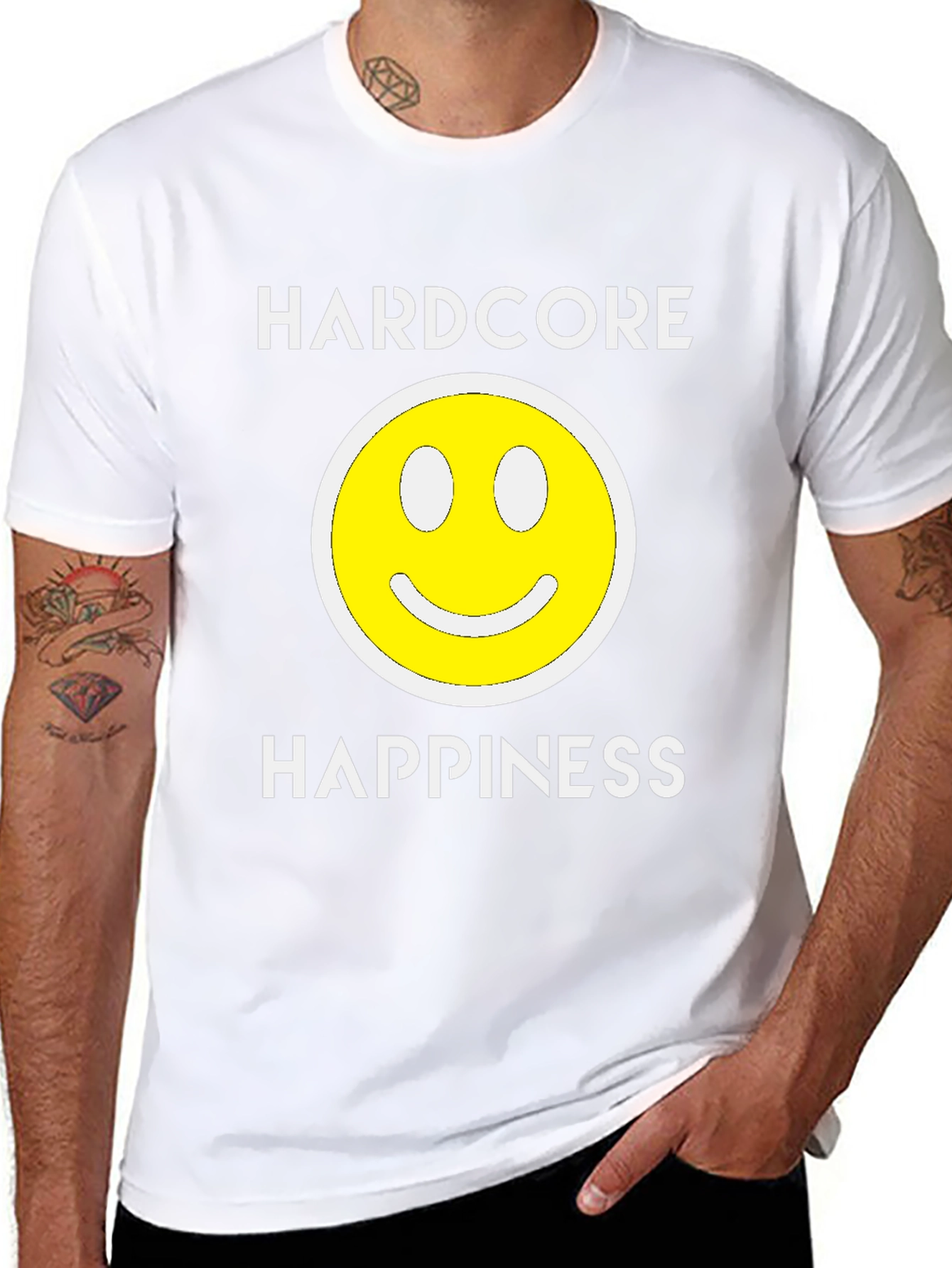 Hardcore Happiness Graphic T-Shirt - Black