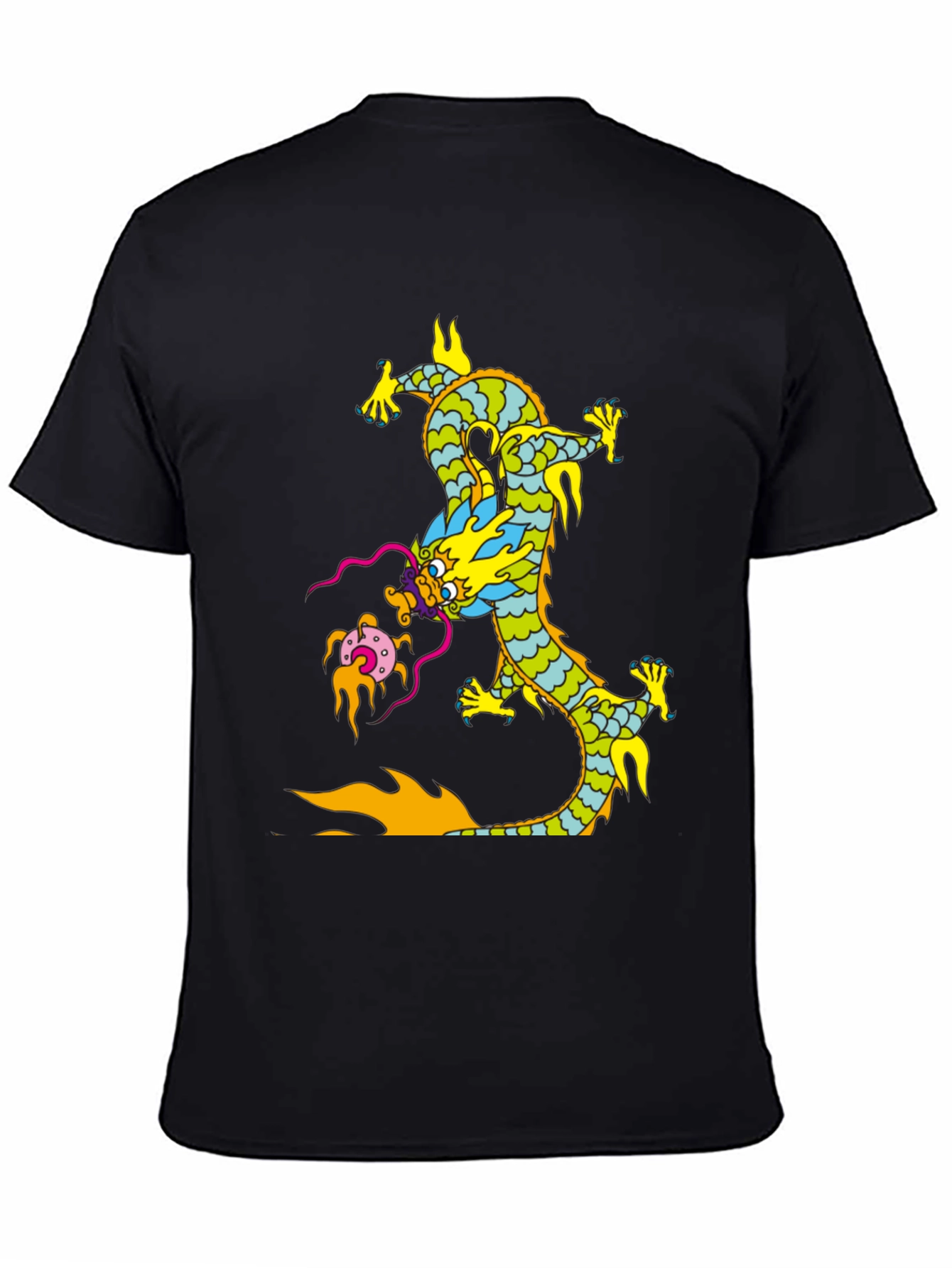 Dragon Graphic Print Black T-Shirt