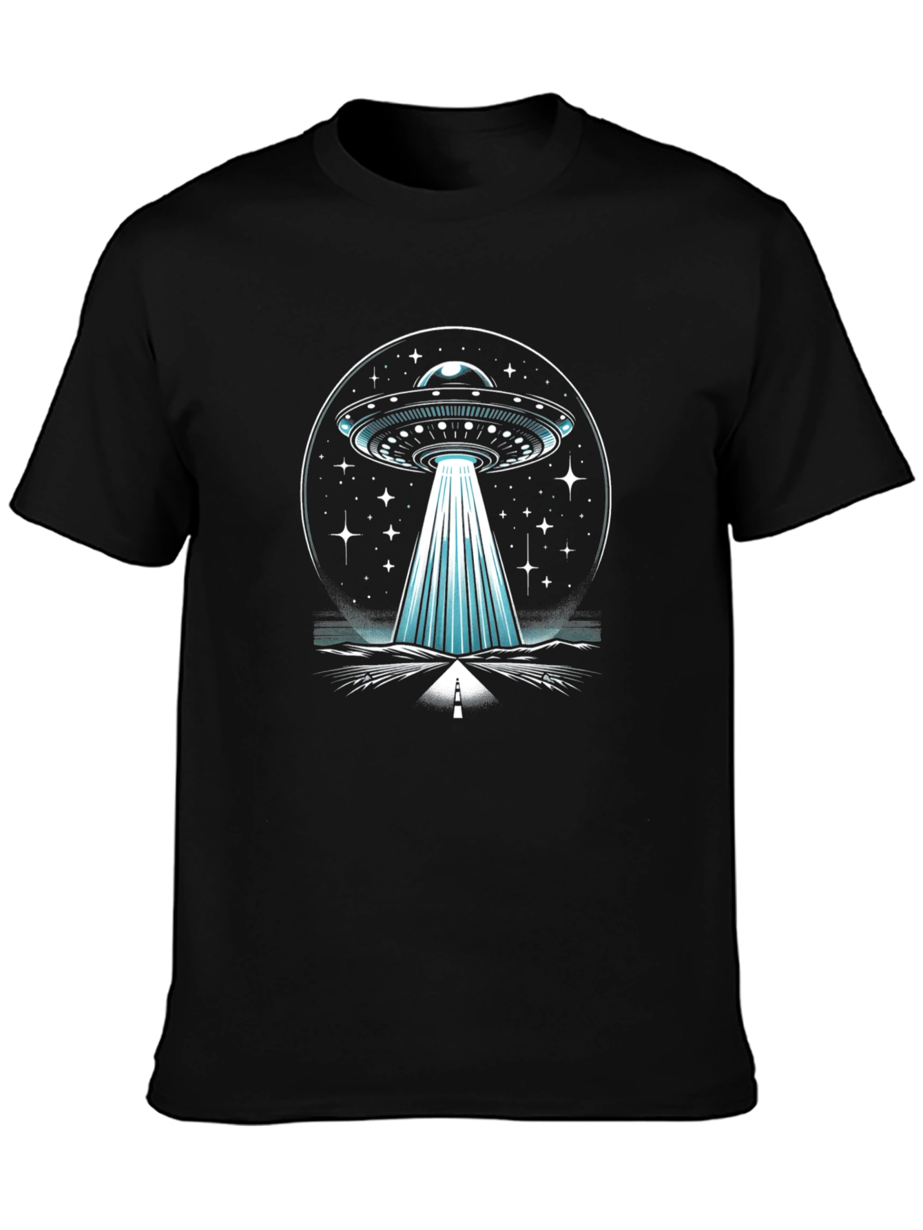 UFO Abduction Graphic Tee - Black