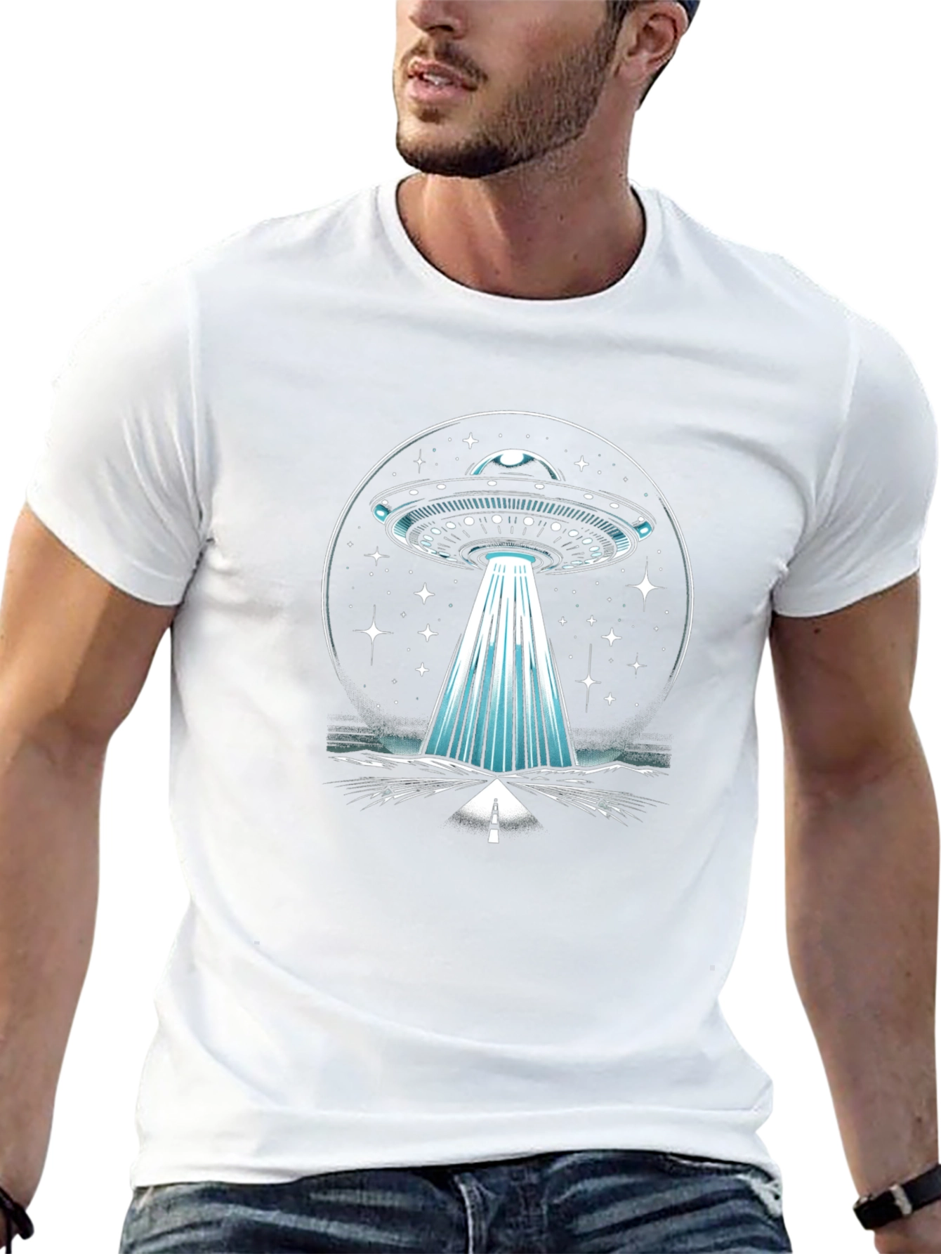 UFO Abduction Graphic Tee - Black