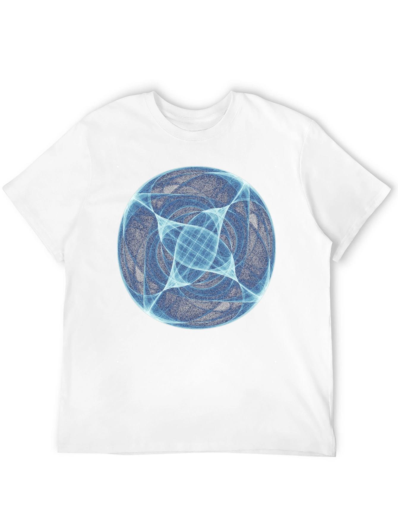 Abstract Blue Orb Graphic Black T-Shirt
