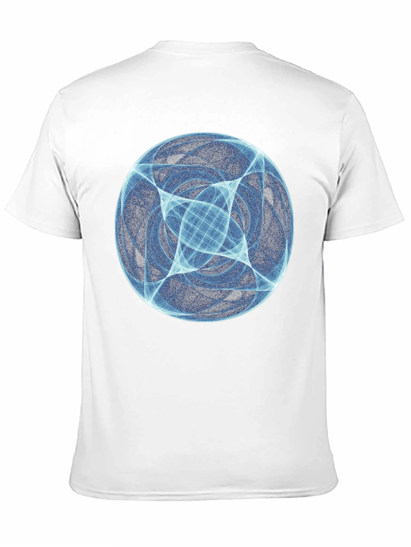 Abstract Blue Orb Graphic Black T-Shirt