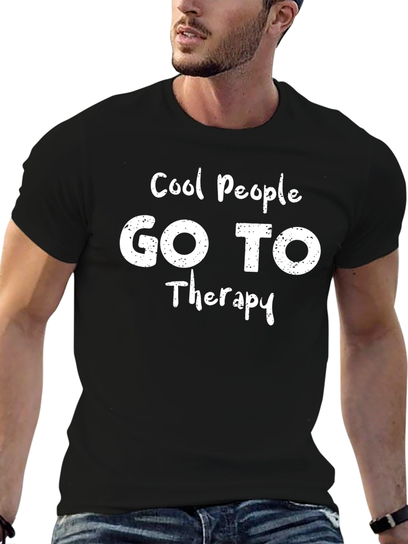 Cool People Go To Therapy Black T-Shirt