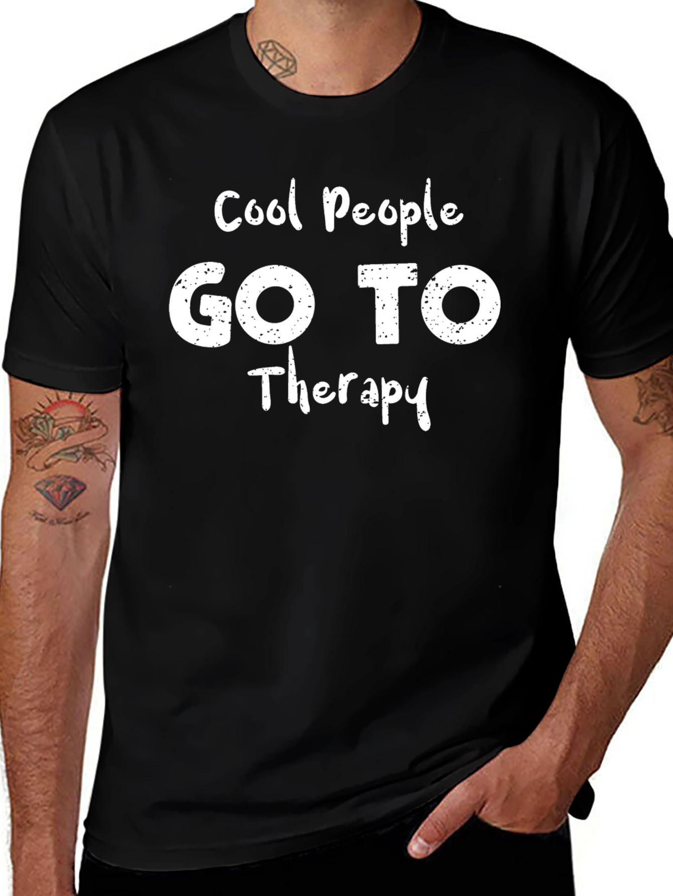 Cool People Go To Therapy Black T-Shirt