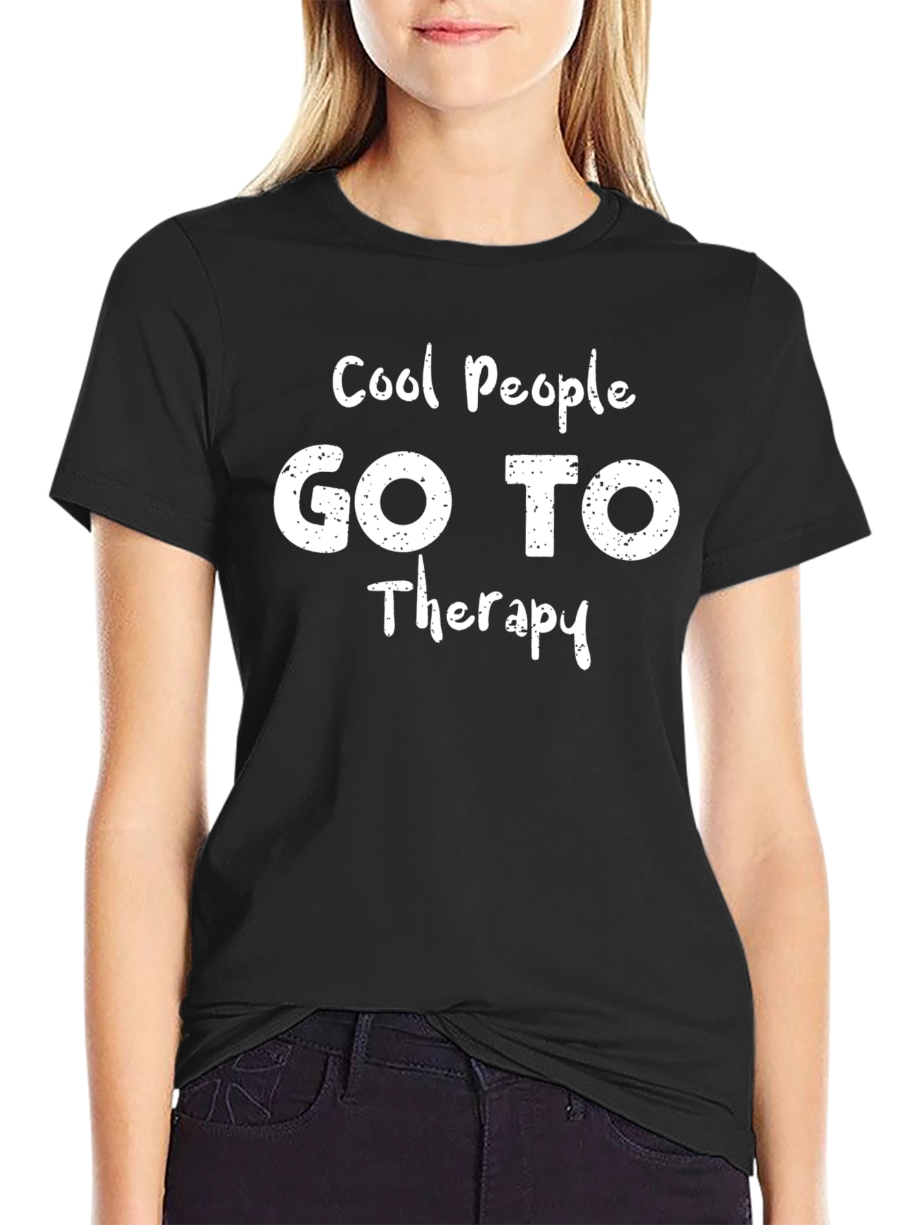 Cool People Go To Therapy Black T-Shirt