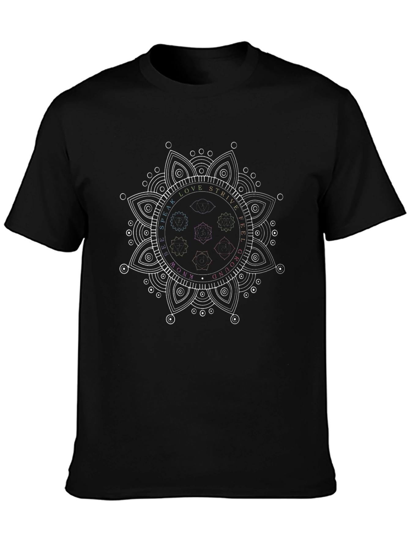 Mystic Mandala Graphic Black T-Shirt