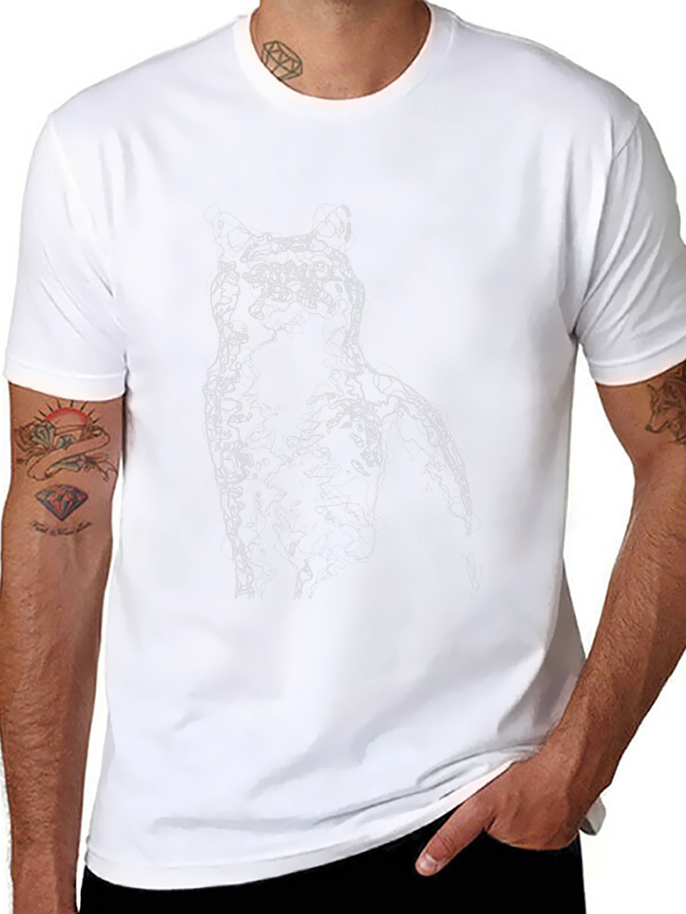 Cat Silhouette Black T-Shirt