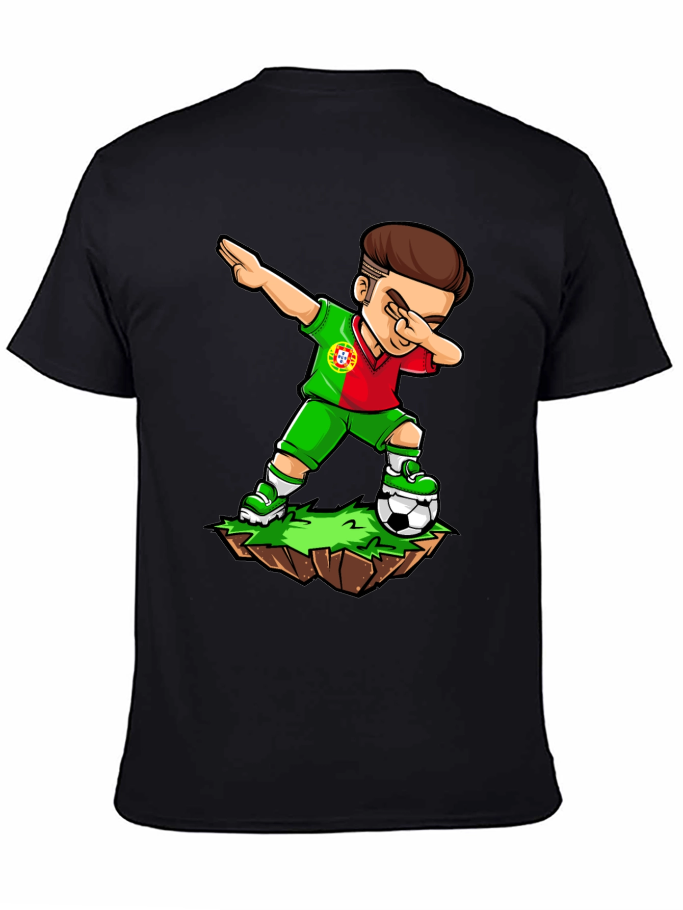 Portugal Soccer Dab Black T-Shirt