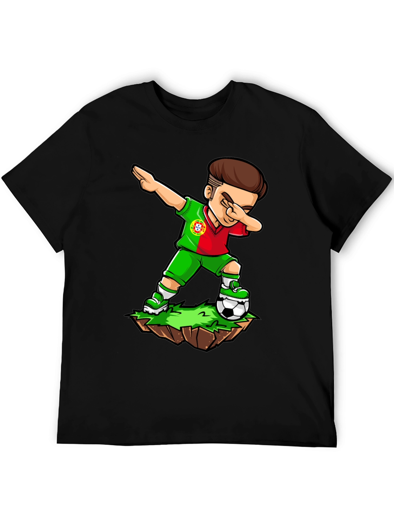 Portugal Soccer Dab Black T-Shirt