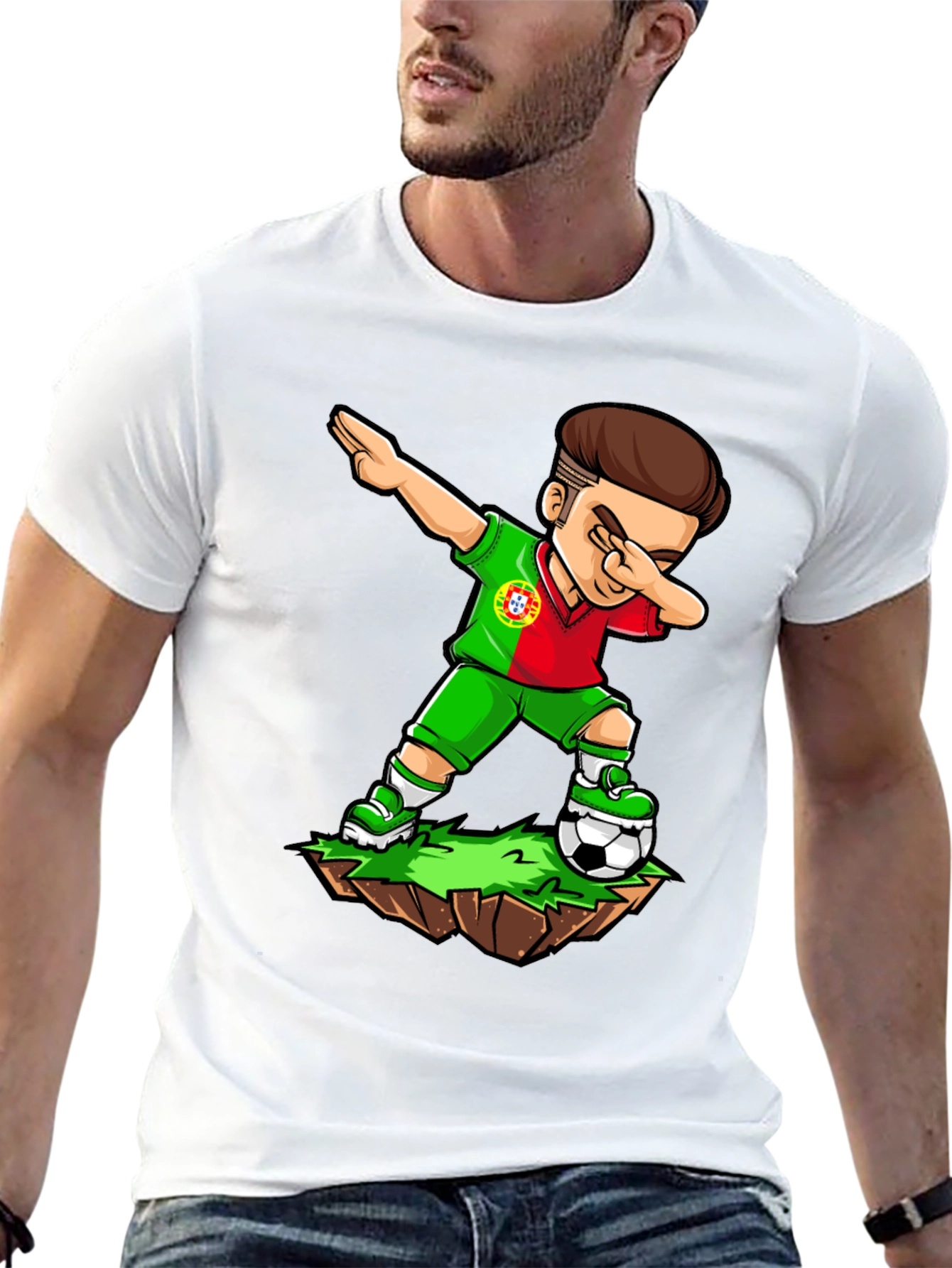 Portugal Soccer Dab Black T-Shirt