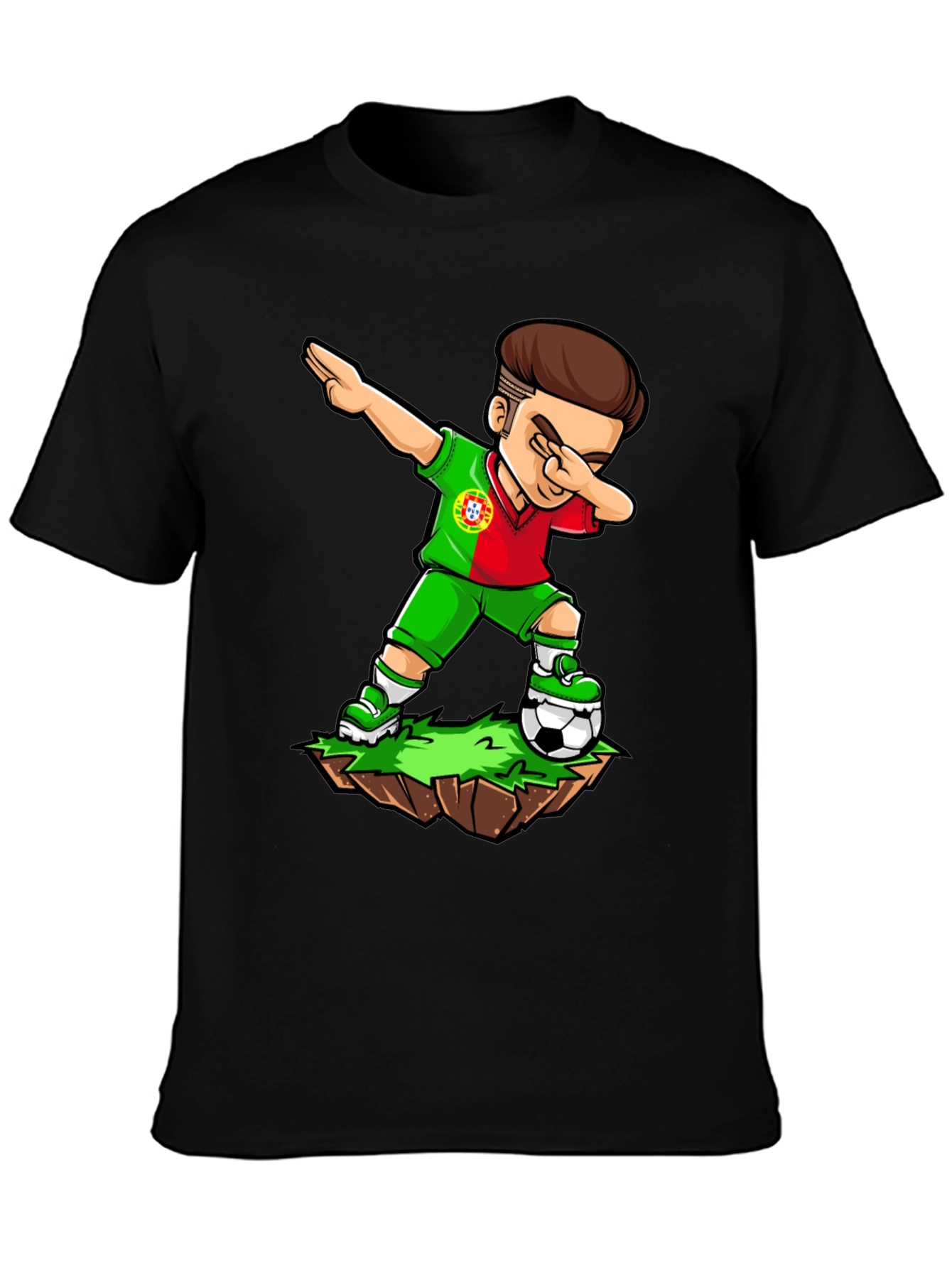 Portugal Soccer Dab Black T-Shirt