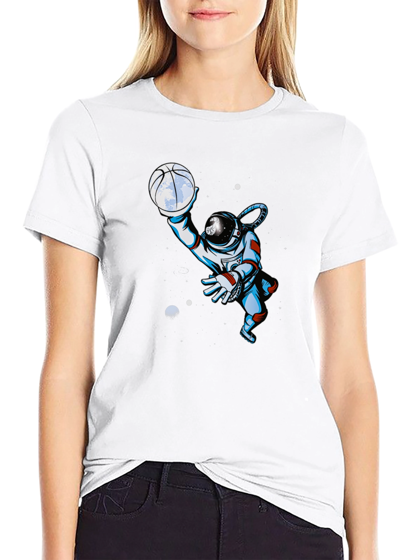 Astronaut Basketball T-Shirt - Space Dunk Style