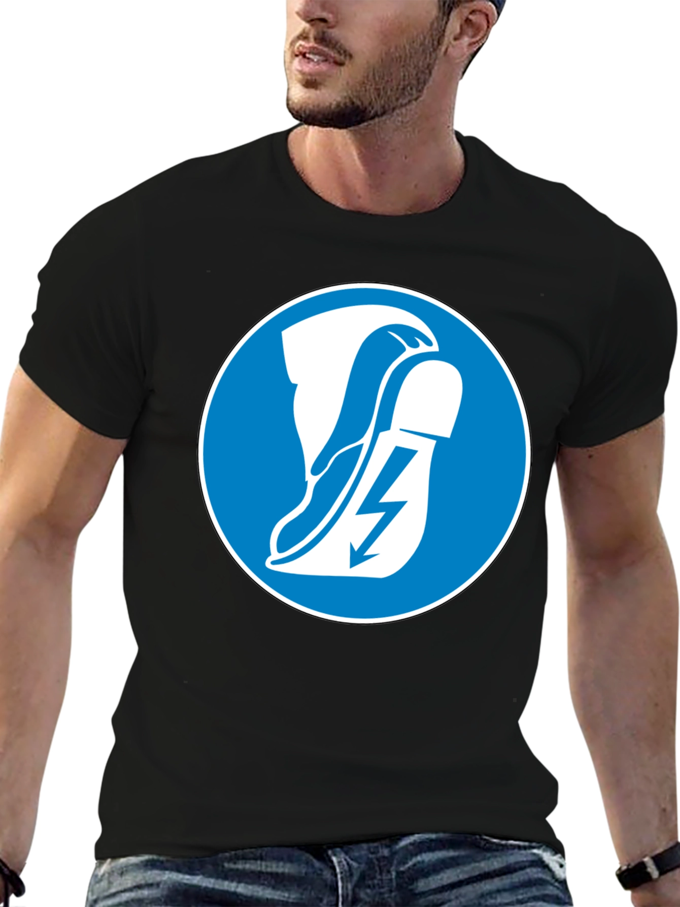 Electrical Hazard Safety Black T-Shirt