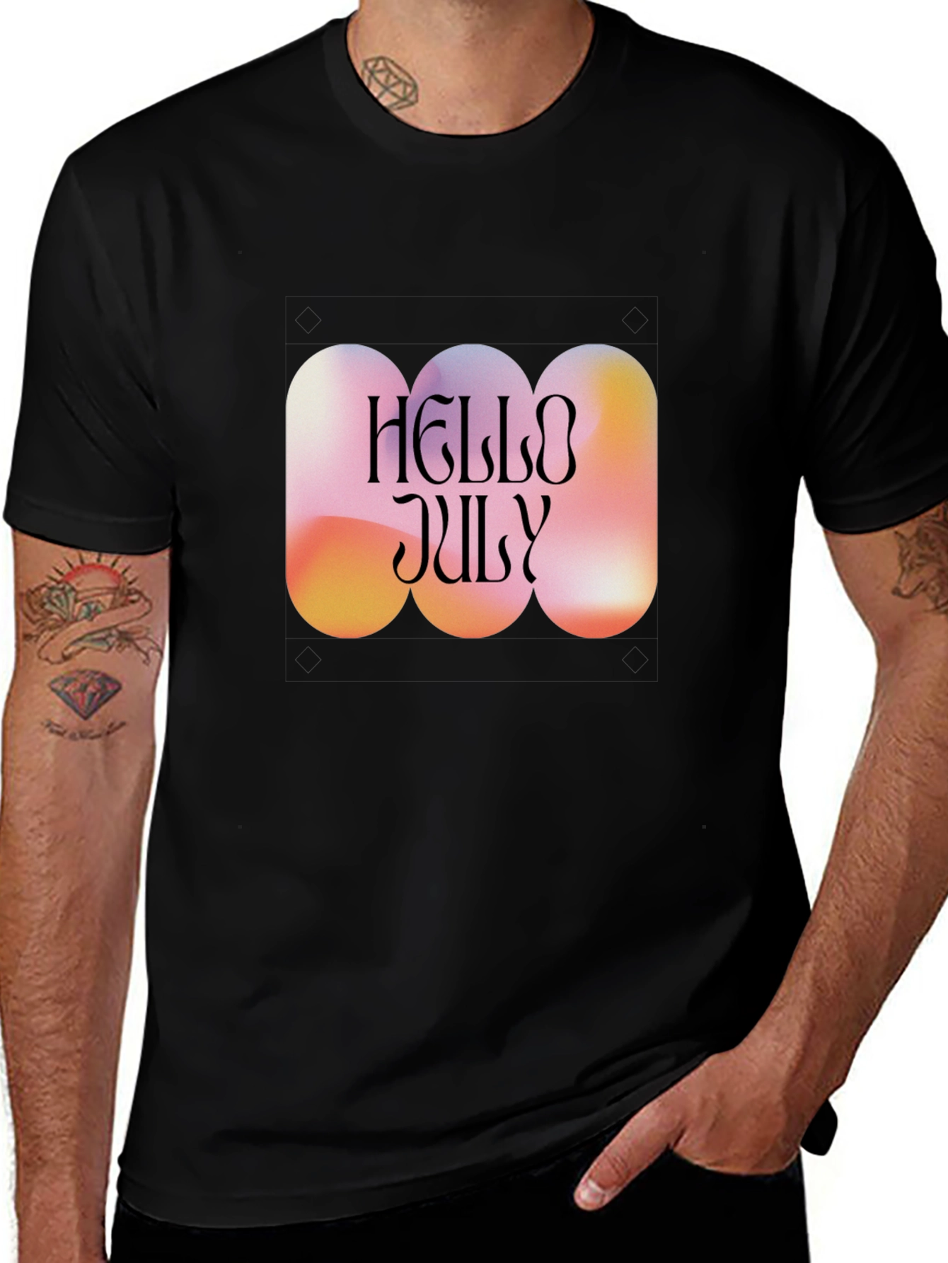Hello July Graphic Tee - Trendy Summer Style