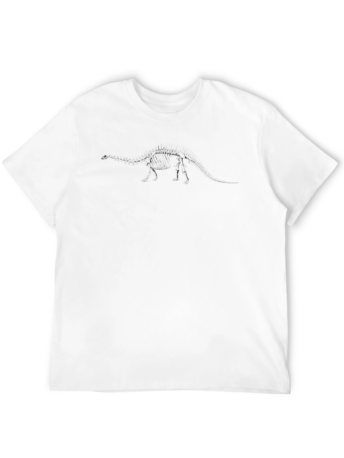Dino Skeleton Tee - Black Cotton Crew Neck