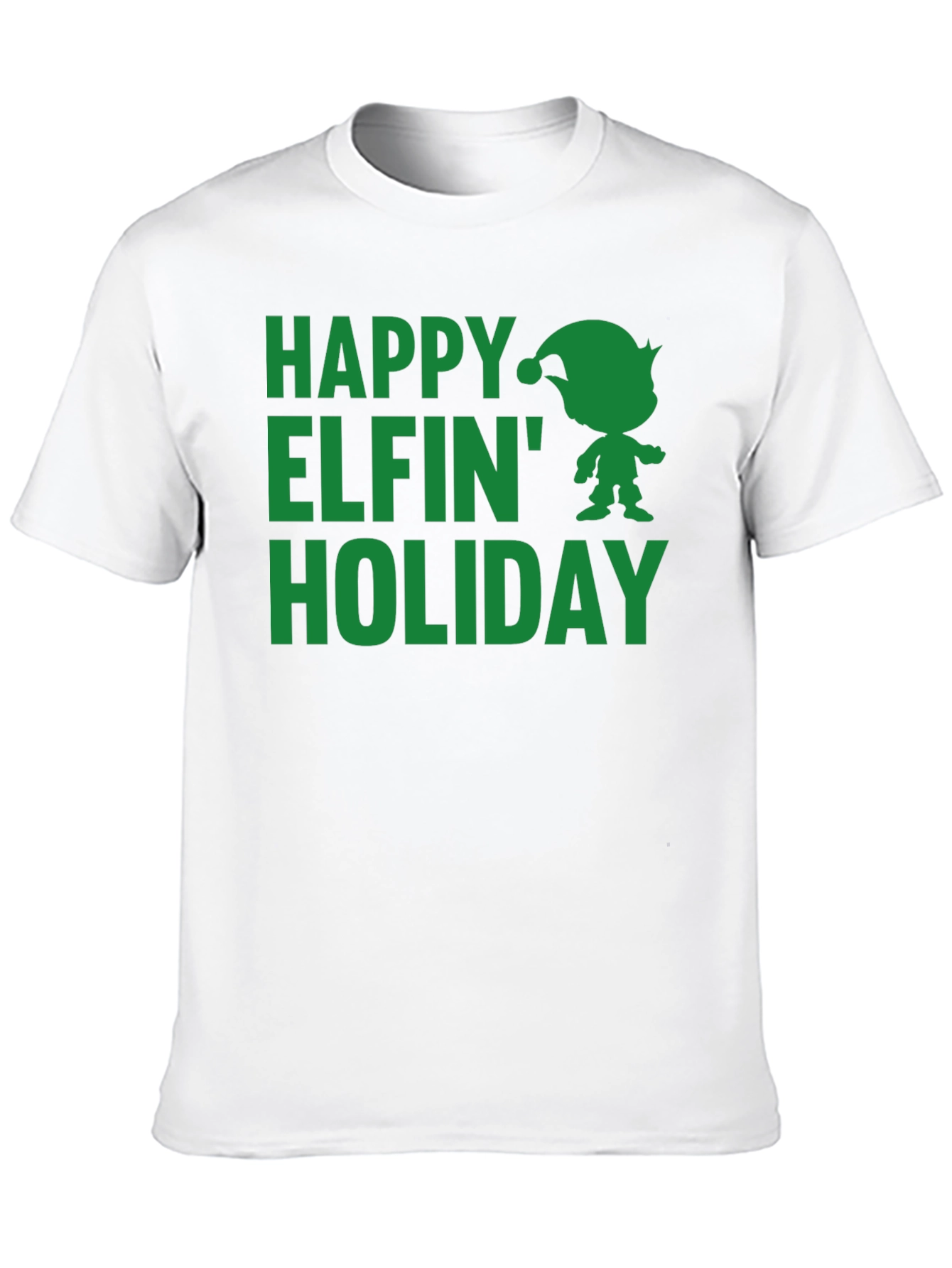 Happy Elfin Holiday Black T-Shirt