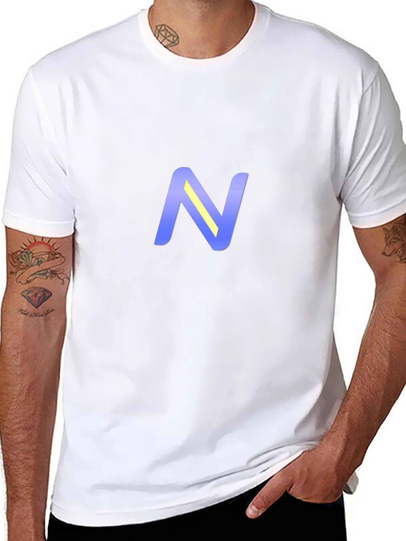 Black Tee with N Logo - Casual Comfort