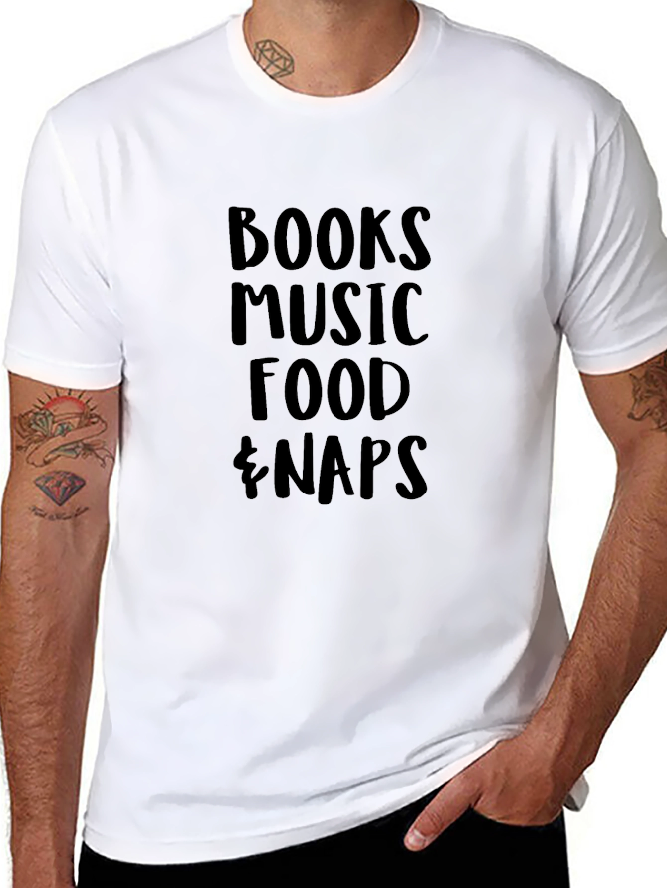 Books Music Food Naps Graphic T-Shirt