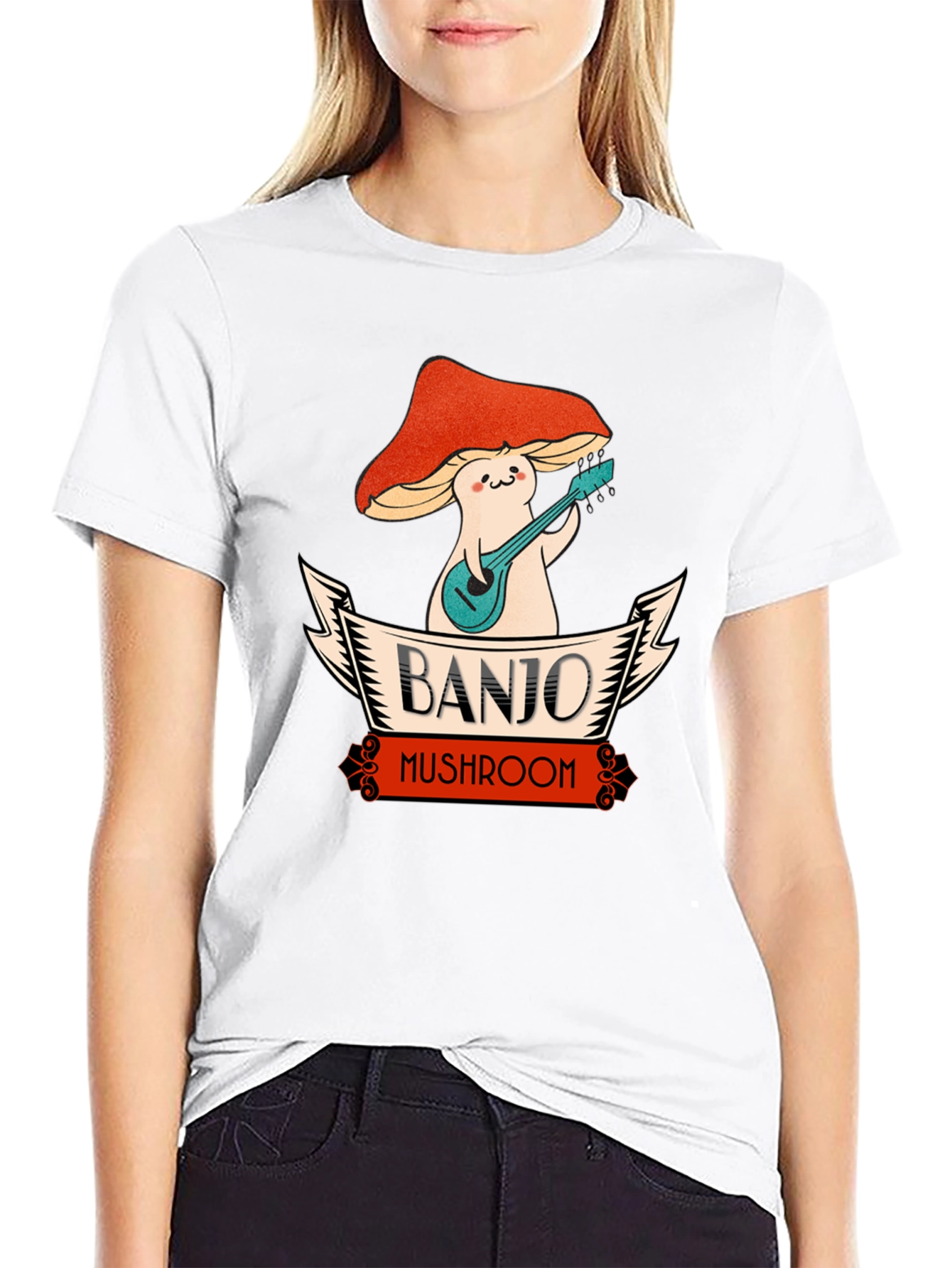 Banjo Mushroom Graphic T-Shirt