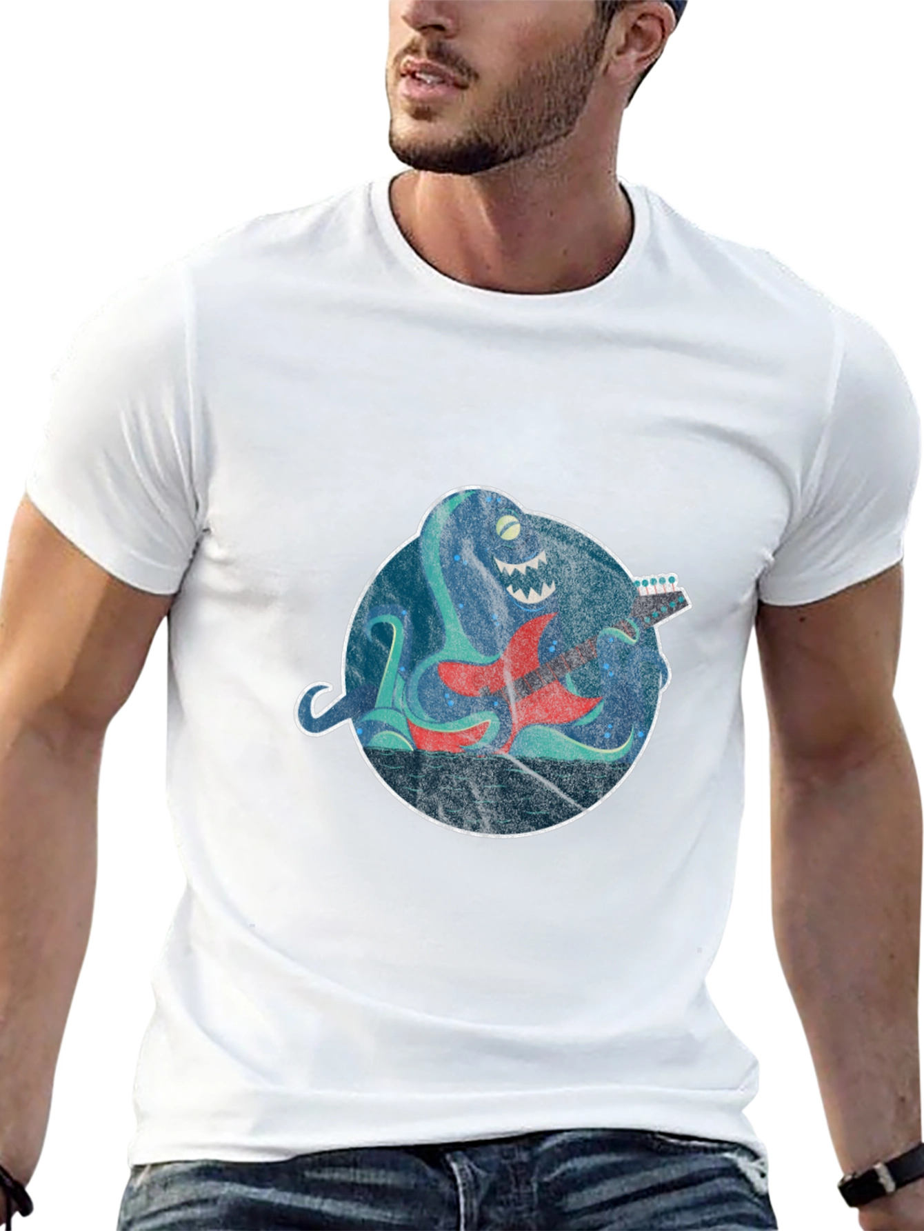 Octopus Guitar Player Graphic Tee
