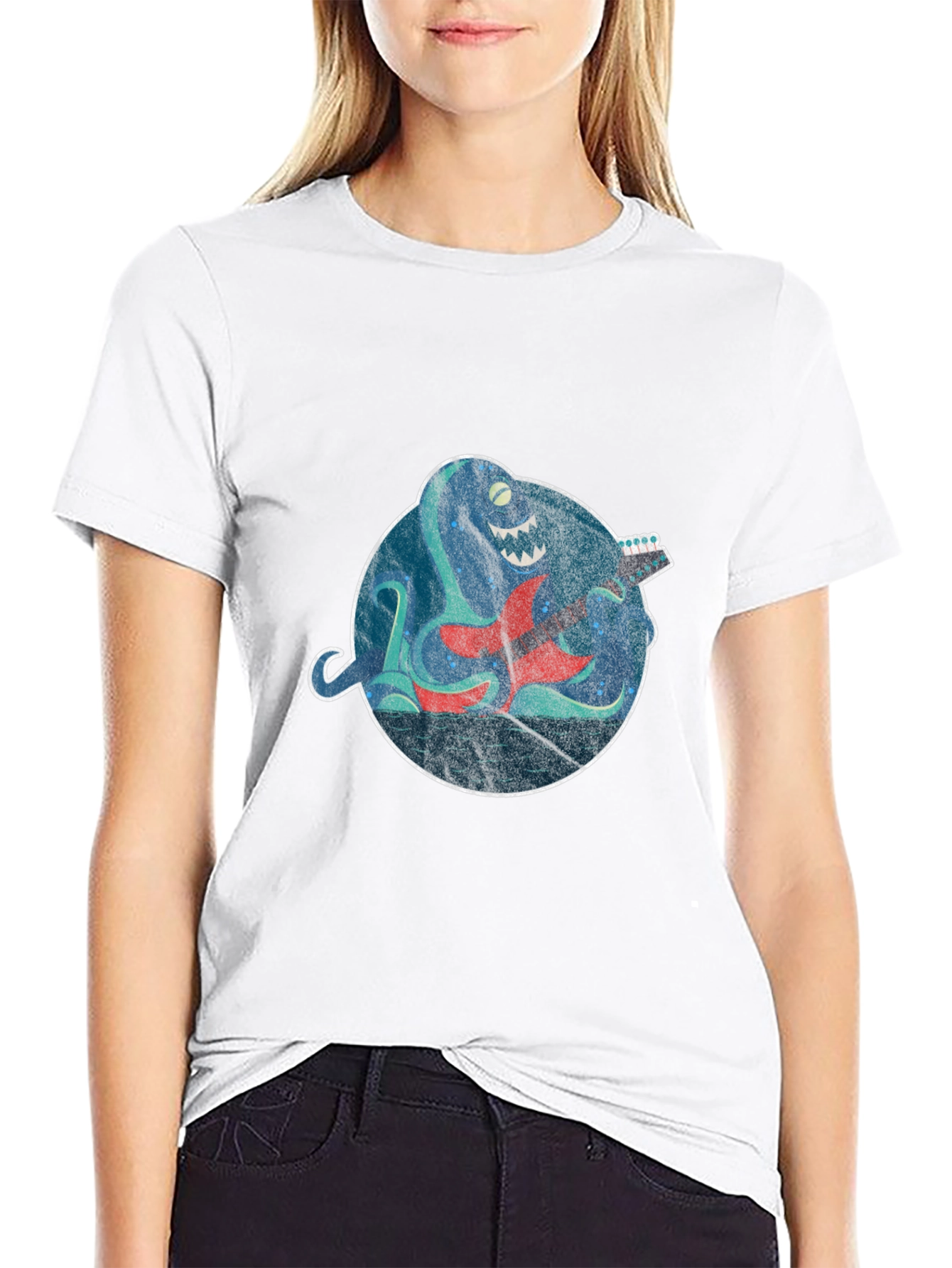 Octopus Guitar Player Graphic Tee
