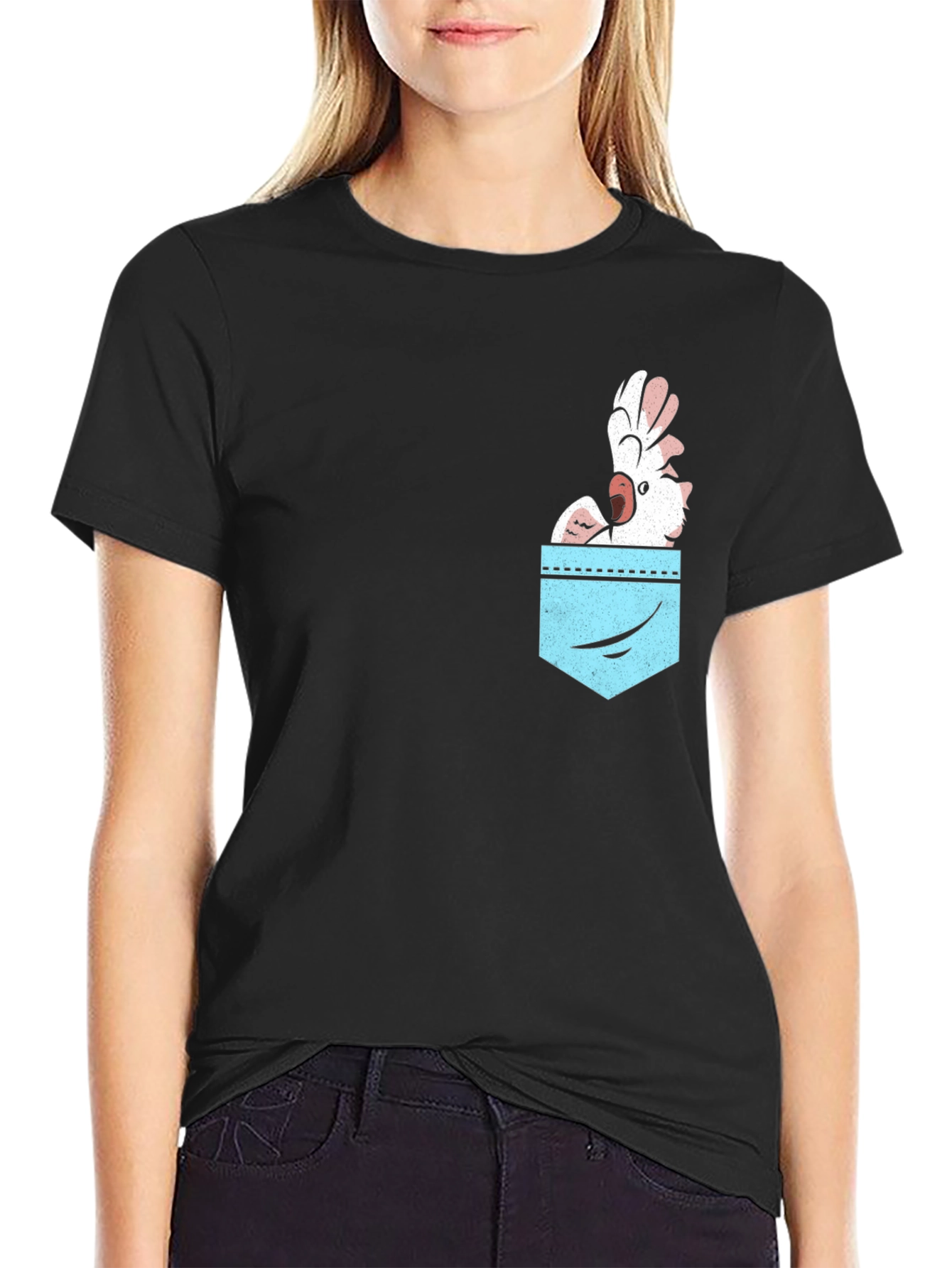 Cockatoo Pocket Graphic Tee - Bird Lovers Shirt