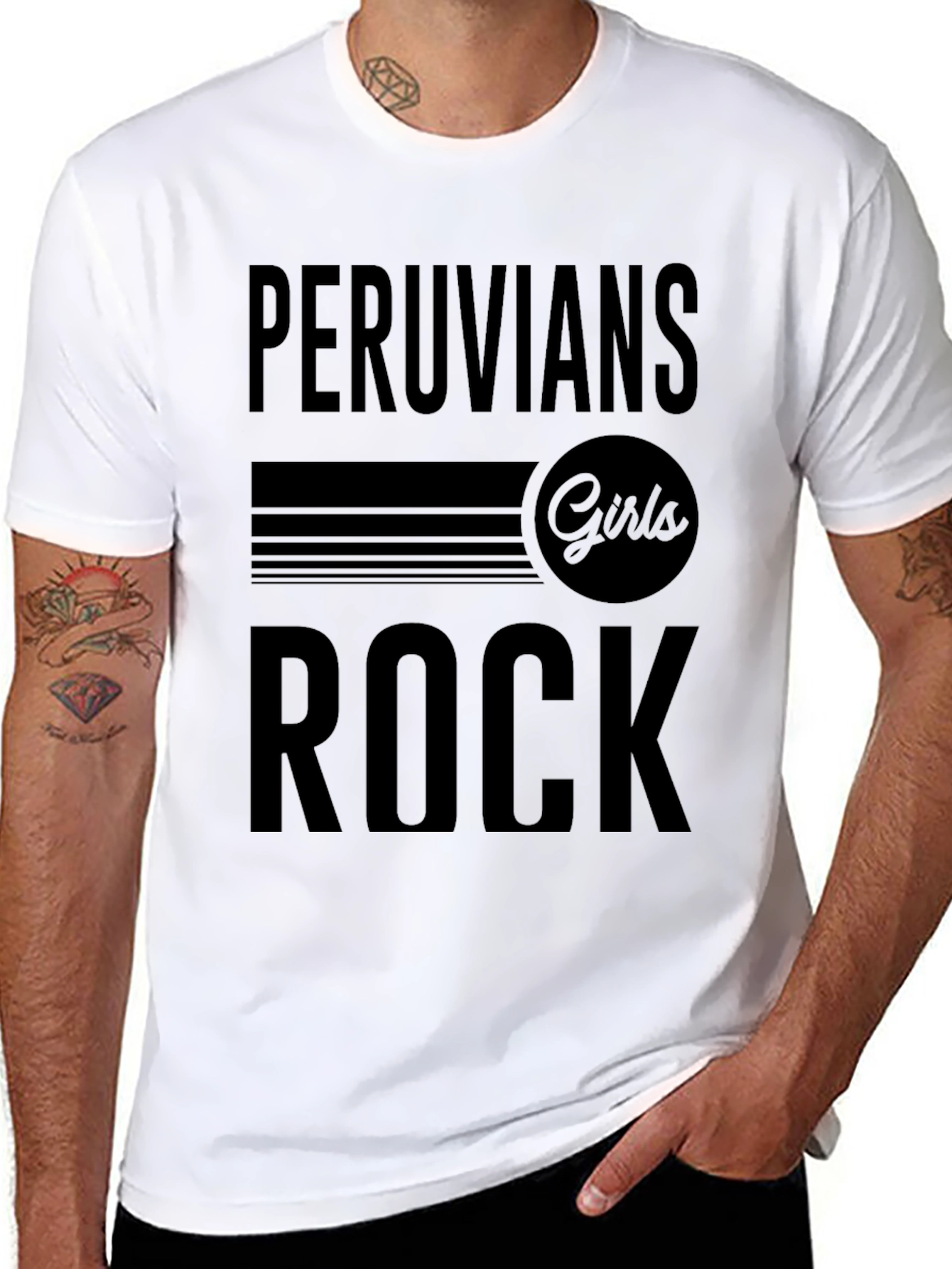 Peruvian Girls Rock T-Shirt - Black Crew Neck Tee