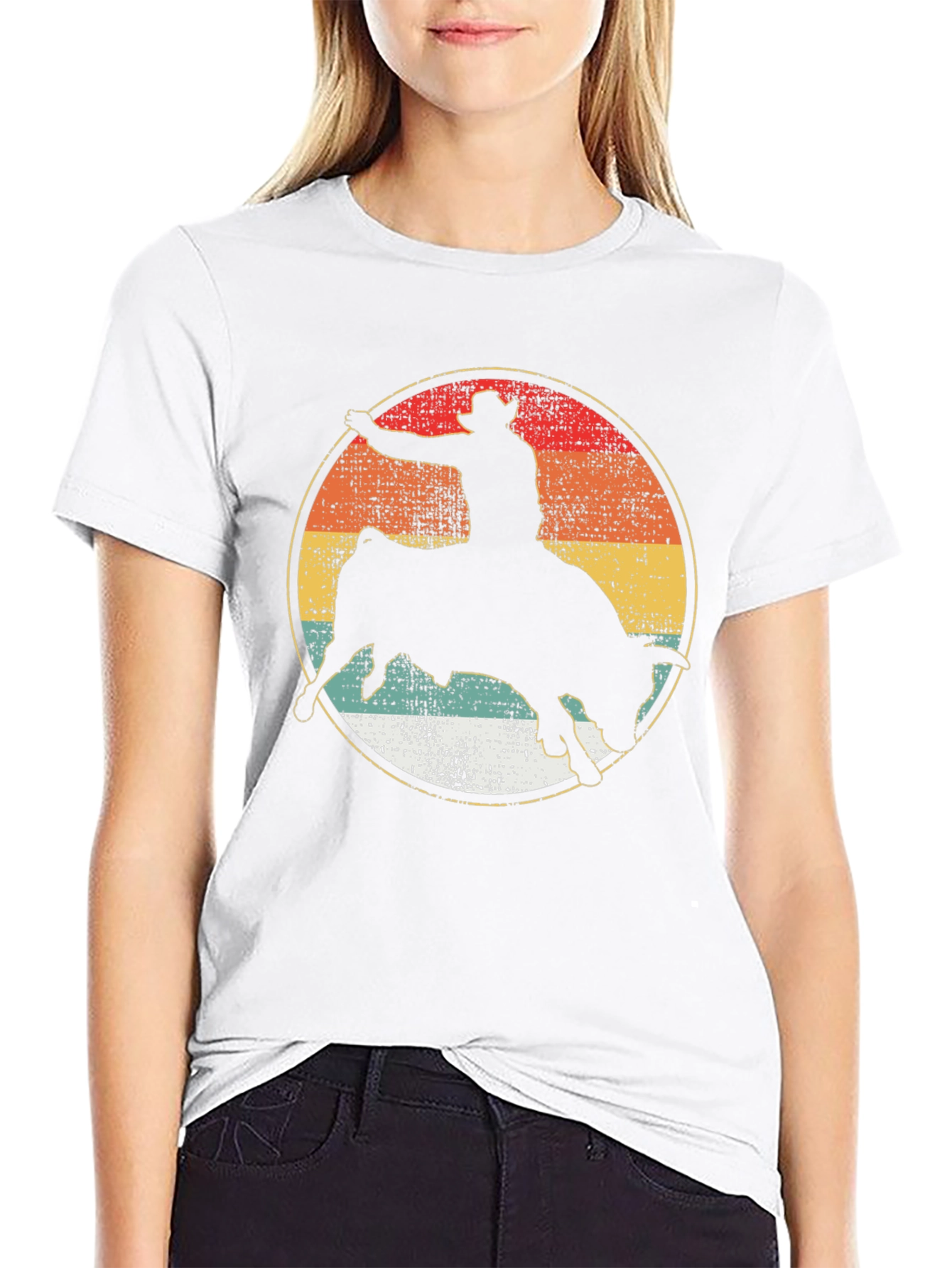 Rodeo Bull Rider Silhouette Graphic Tee