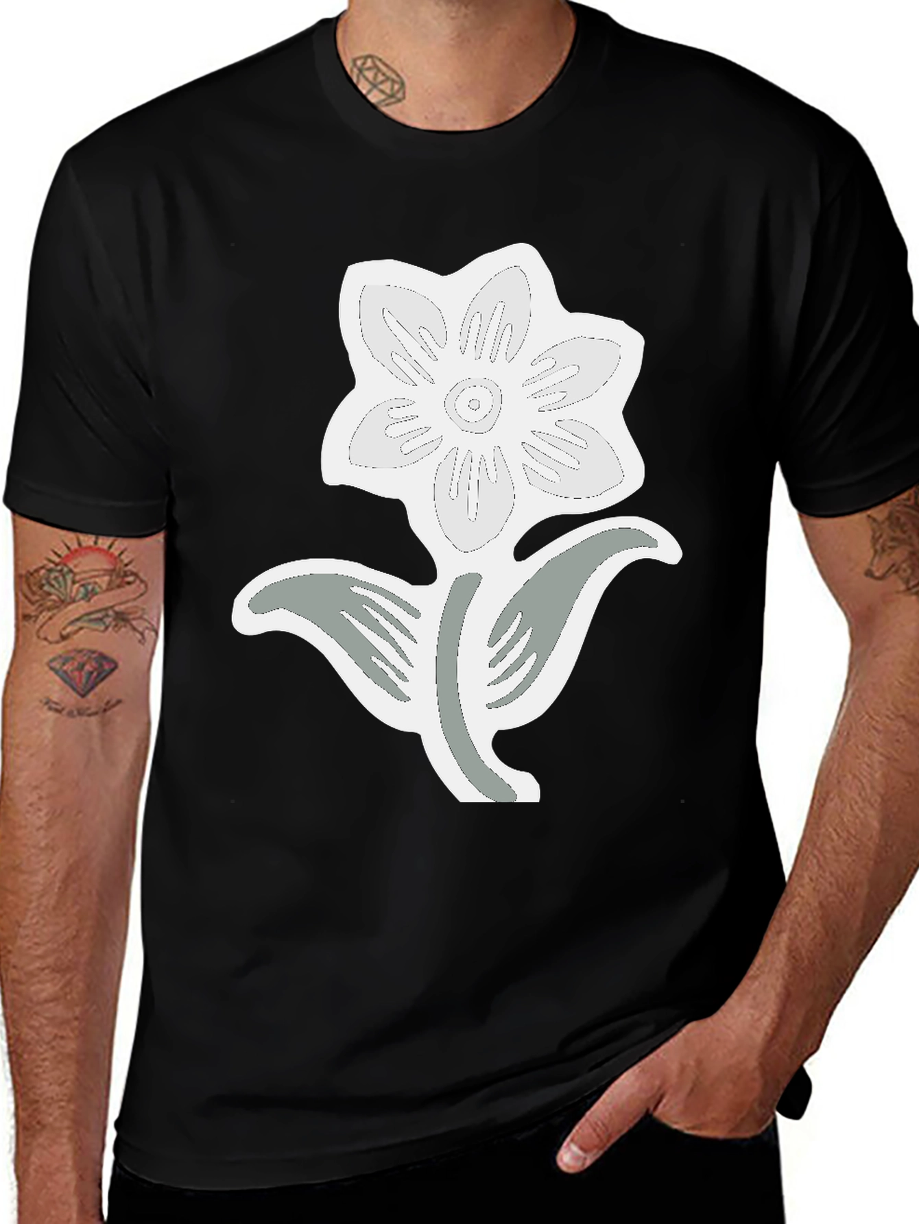 Black Flower Graphic Tee