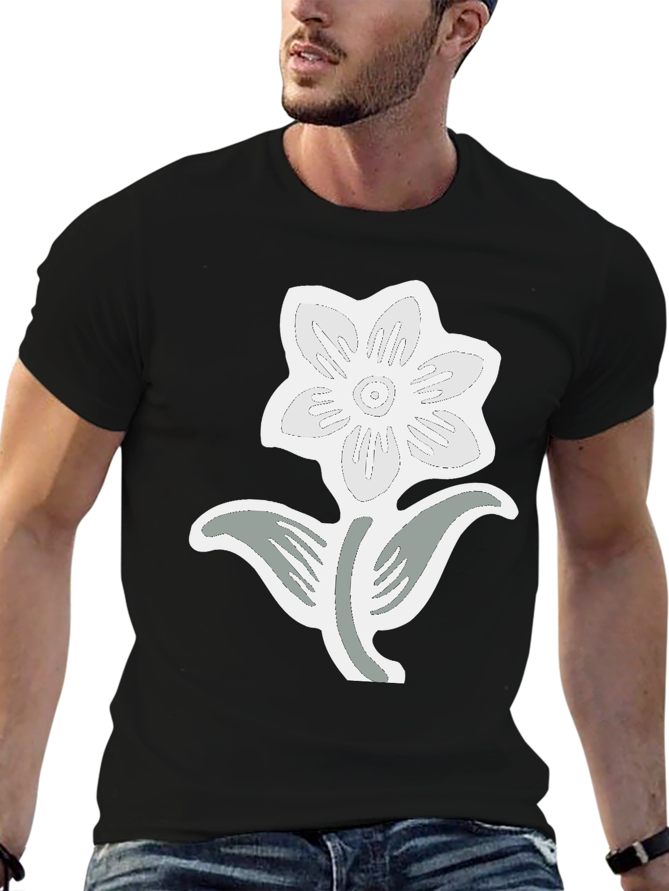 Black Flower Graphic Tee