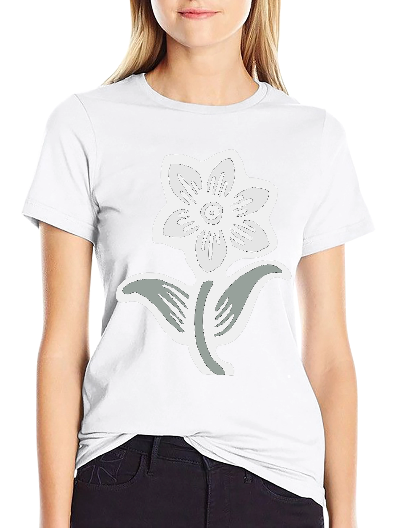 Black Flower Graphic Tee