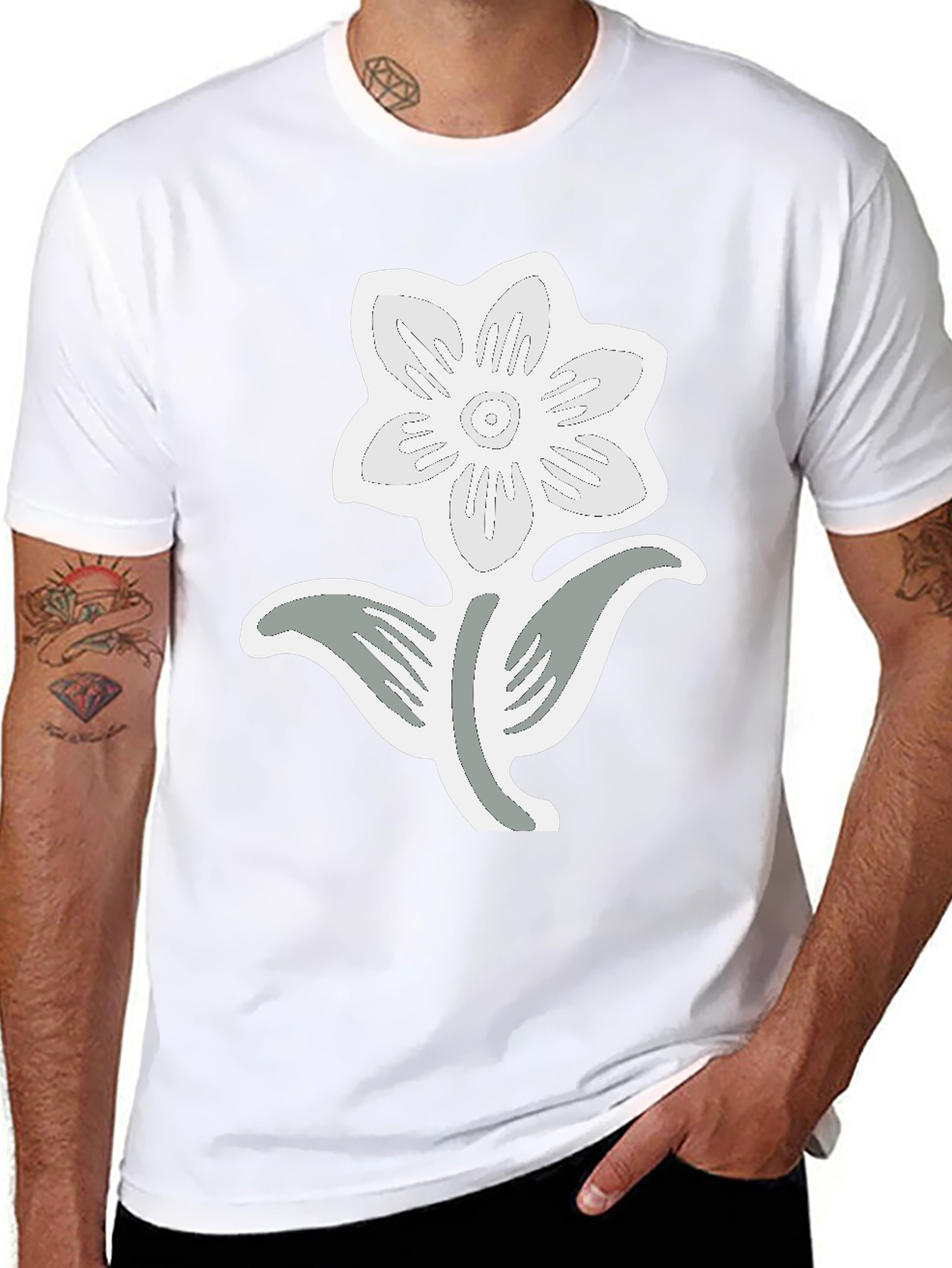 Black Flower Graphic Tee