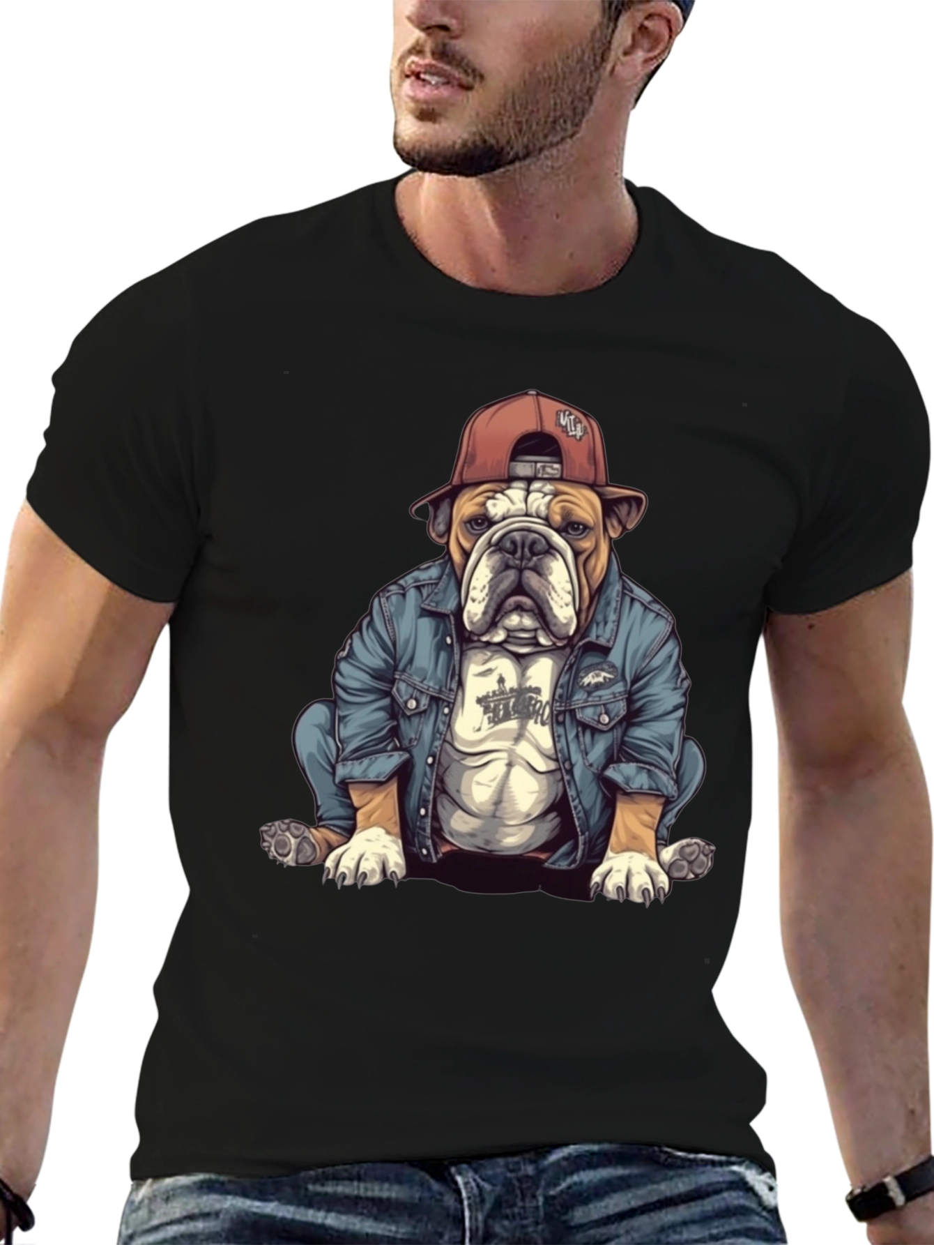Bulldog Denim T-Shirt