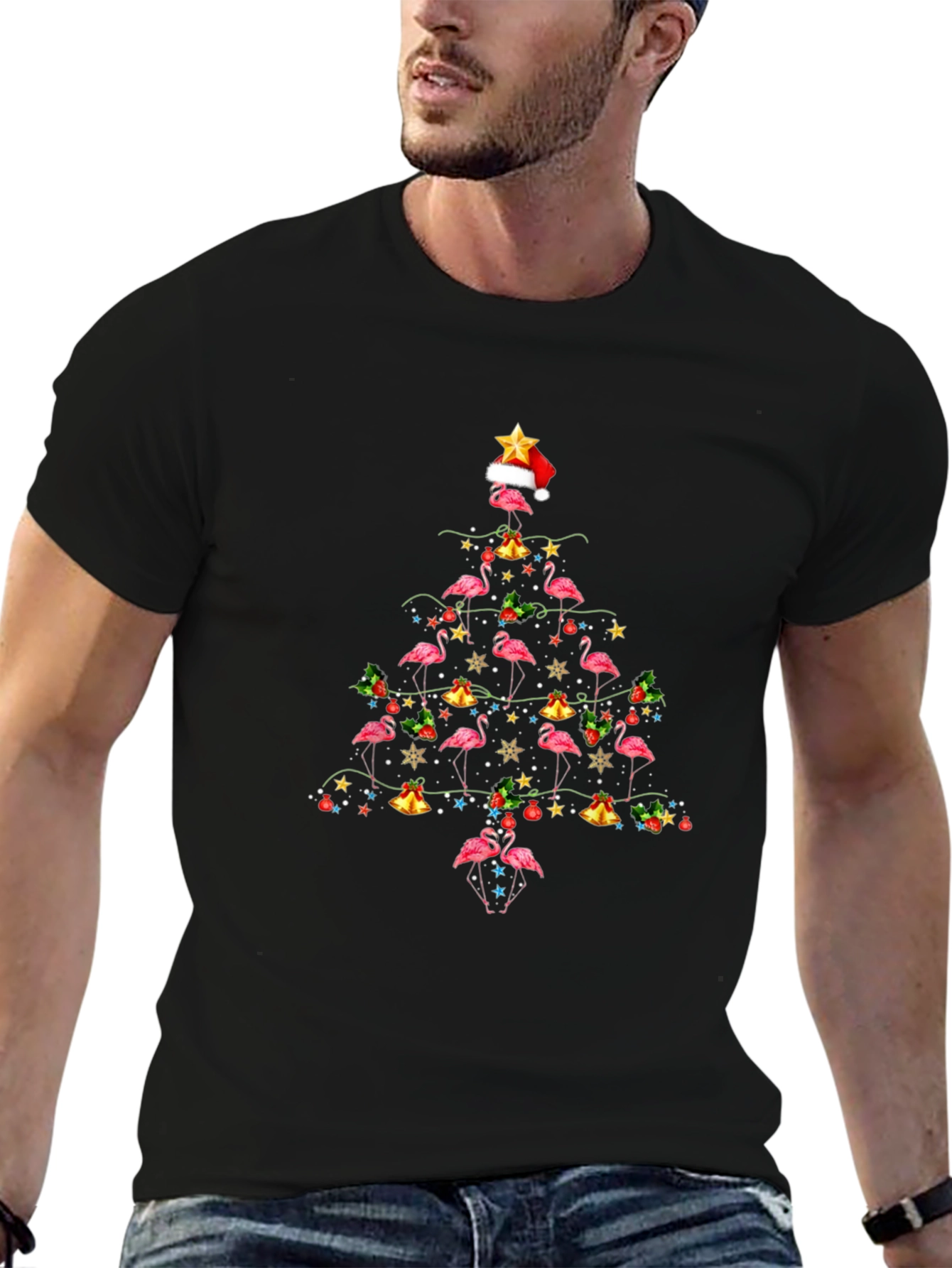 Flamingo Christmas Tree T-Shirt