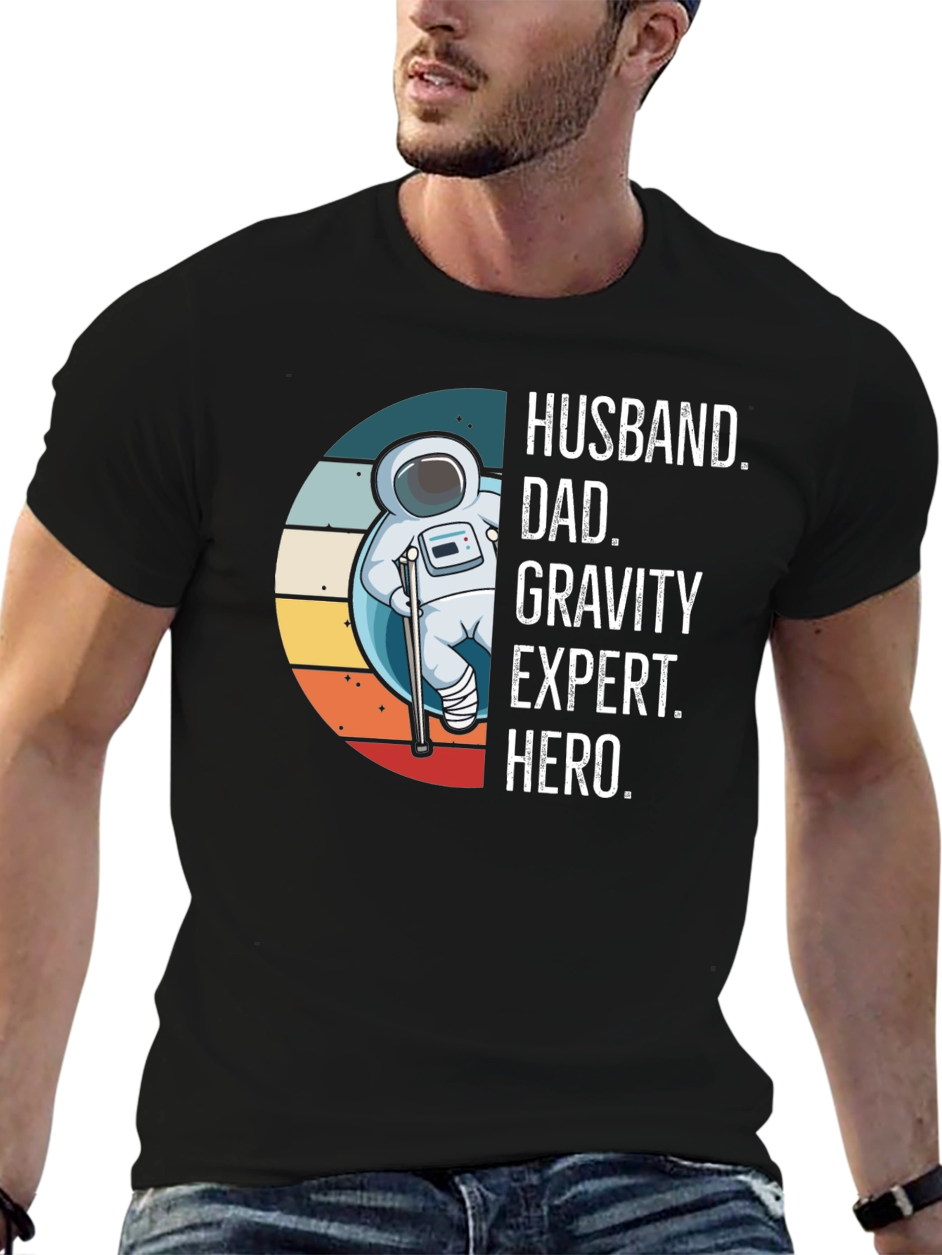 Husband Dad Gravity Expert Hero Graphic Tee