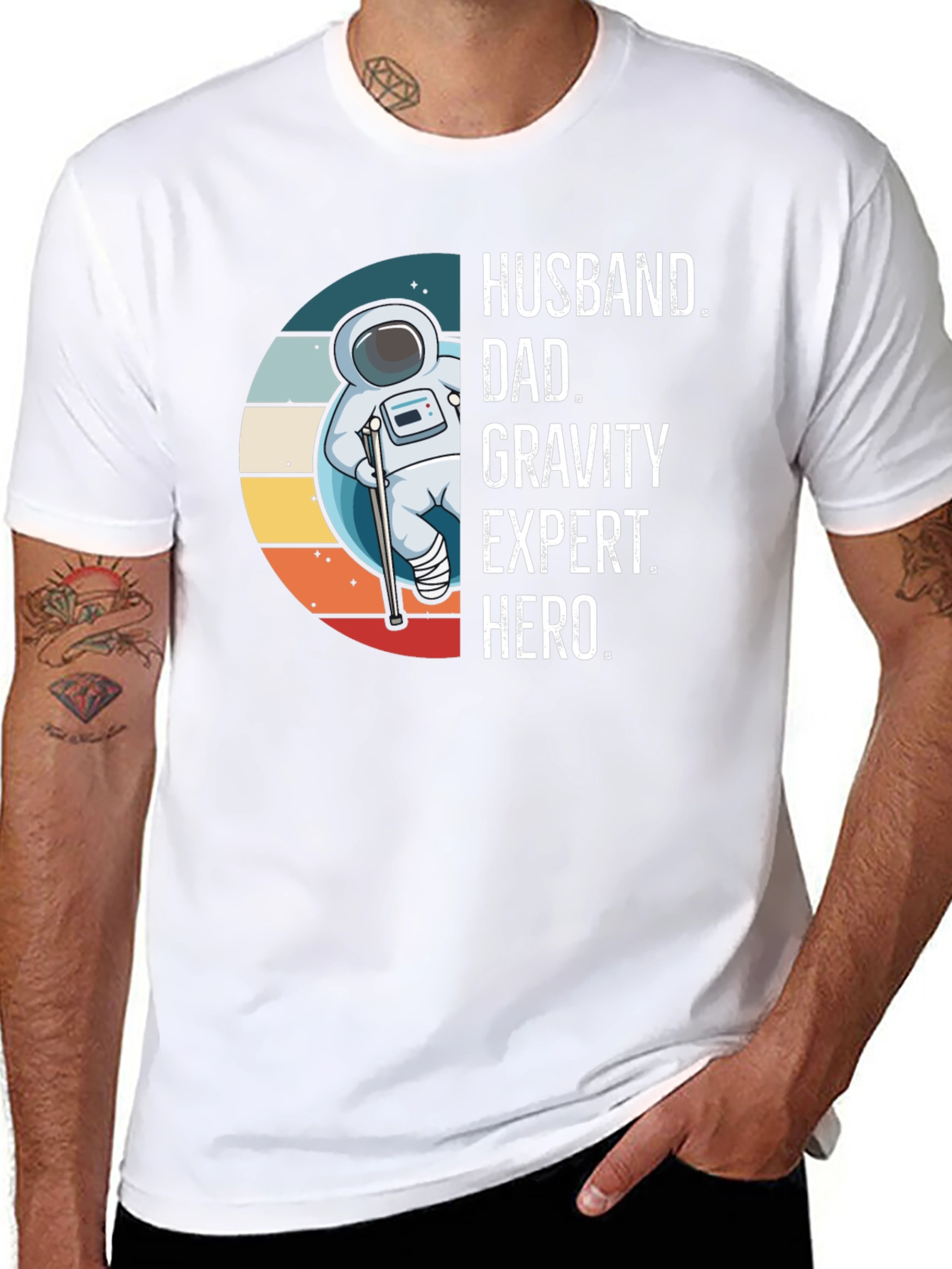 Husband Dad Gravity Expert Hero Graphic Tee