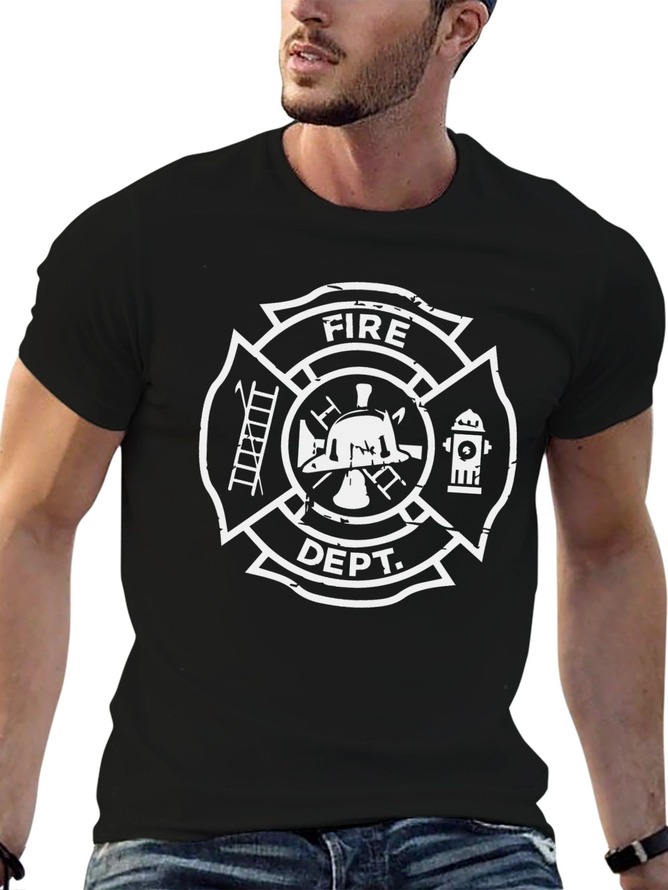 Fire Dept. Maltese Cross Graphic T-Shirt