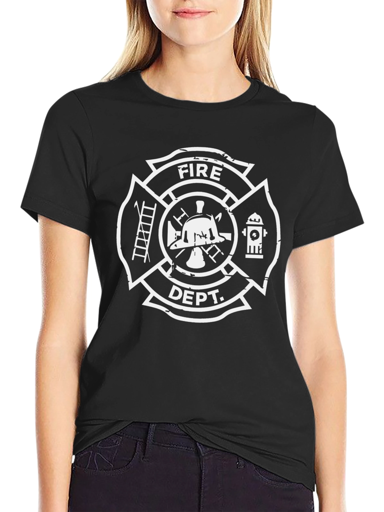 Fire Dept. Maltese Cross Graphic T-Shirt