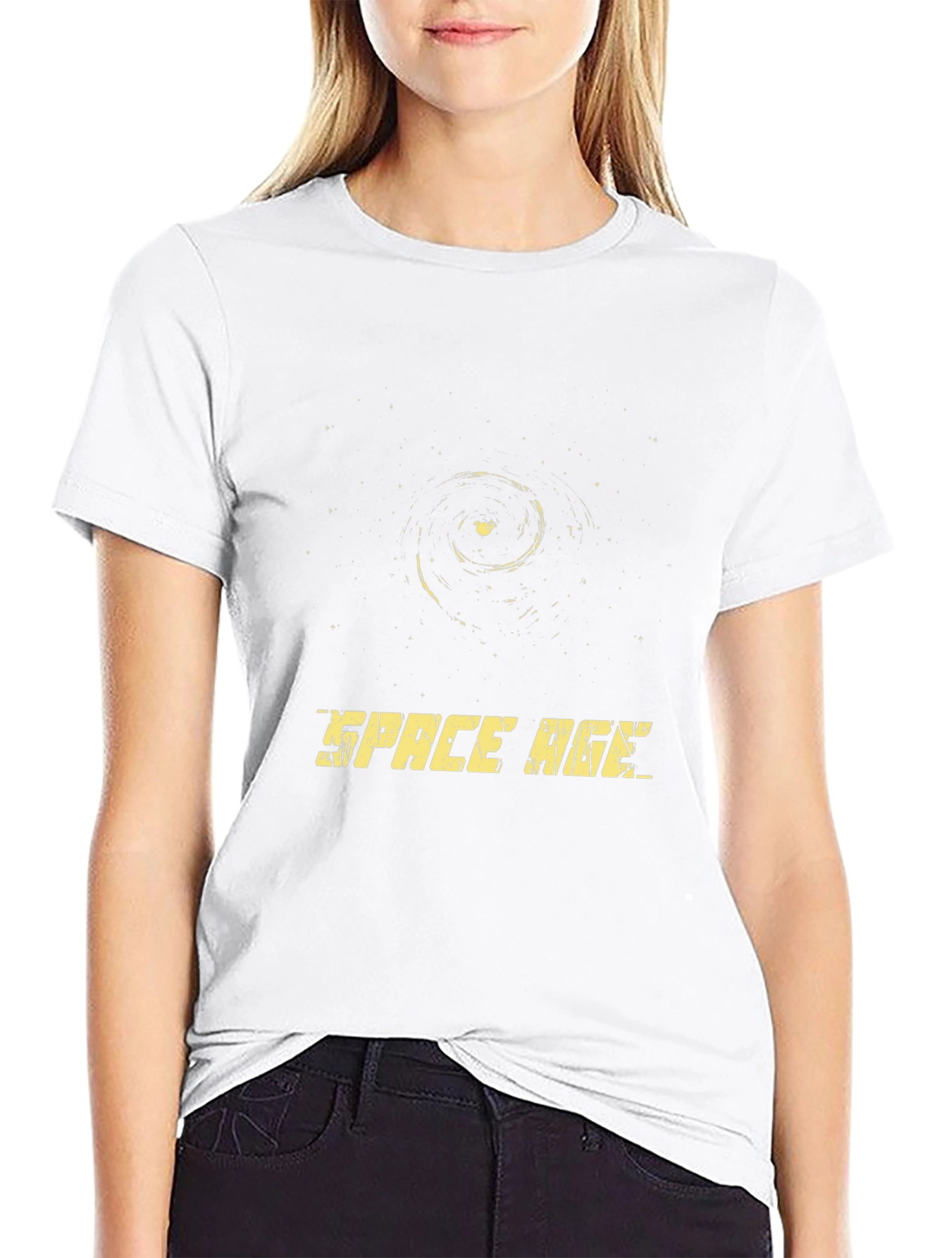 Space Age Black T-Shirt - Galaxy Graphic Tee