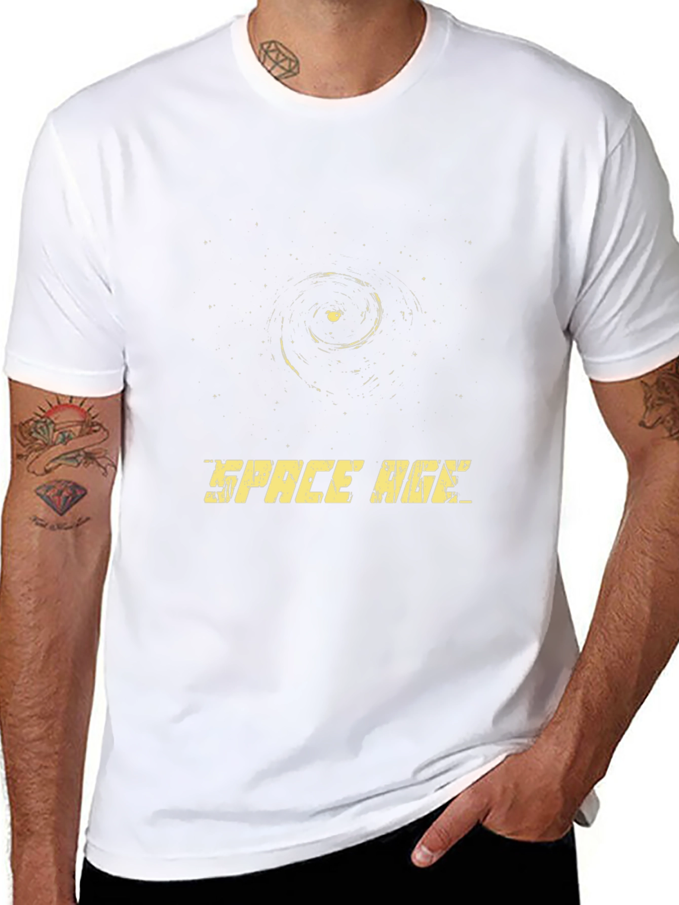 Space Age Black T-Shirt - Galaxy Graphic Tee
