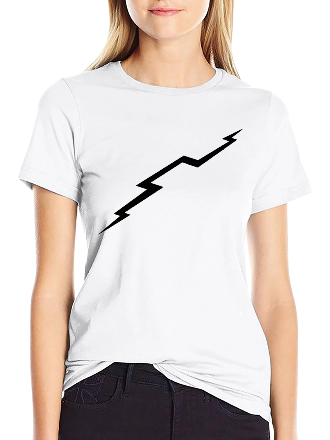 Black Lightning Bolt Graphic T-Shirt