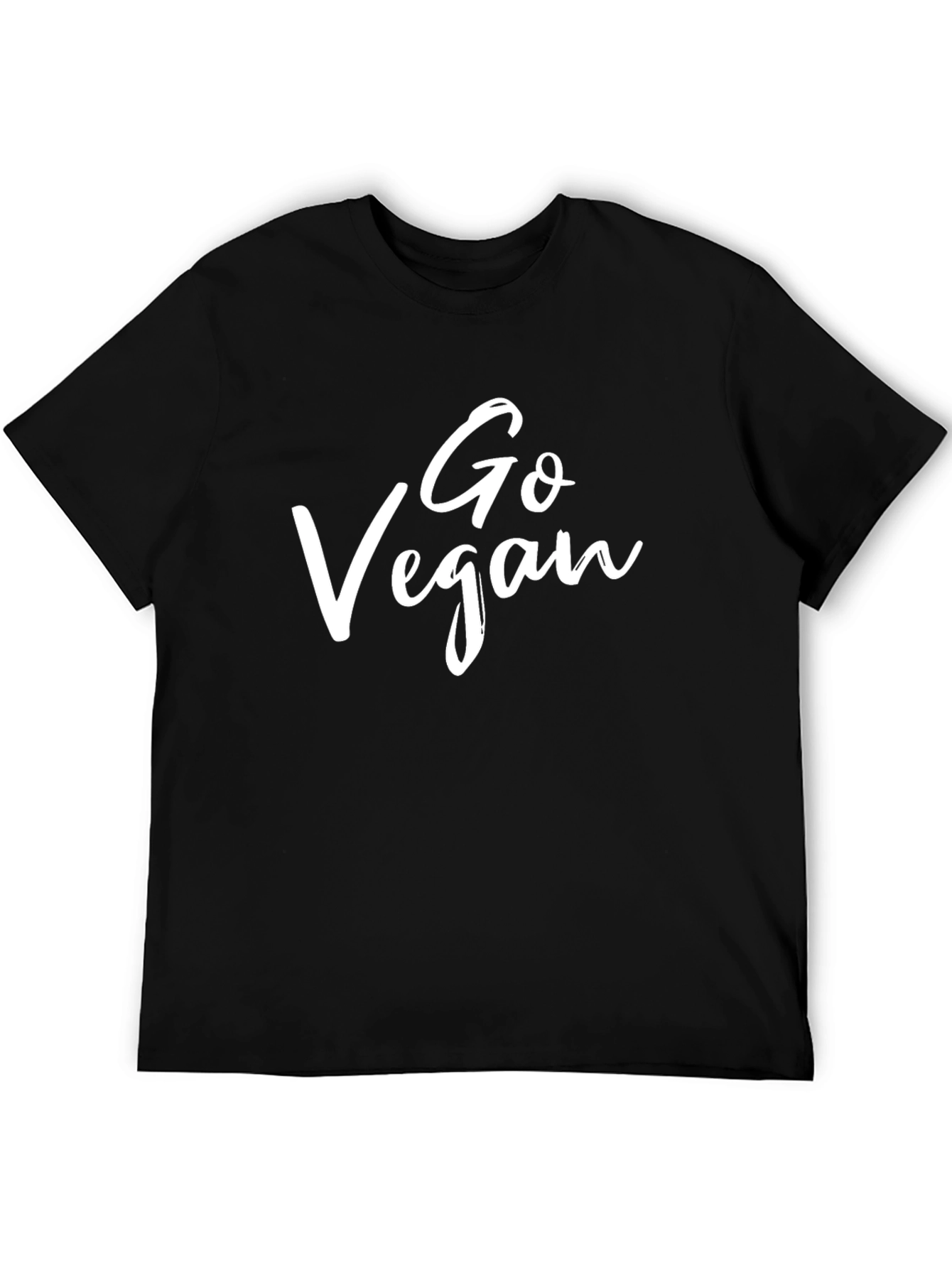 Go Vegan Black T-Shirt - Stylish Vegan Statement Tee