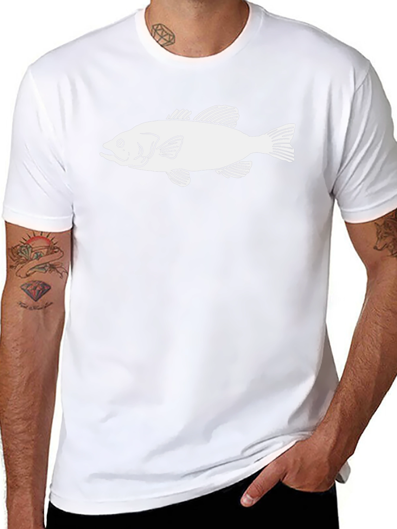 Bass Fish Graphic T-Shirt - Stylish Mens Tee