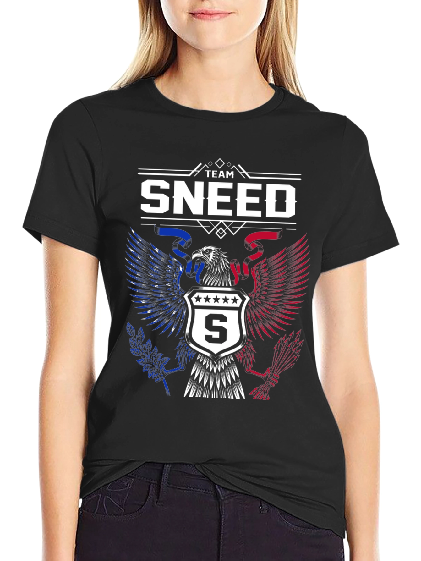 Team Sneed Patriotic Eagle Black T-Shirt