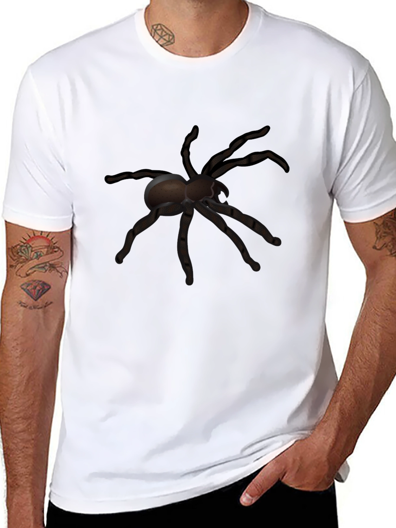 Creepy Crawly Spider Graphic Tee - Black