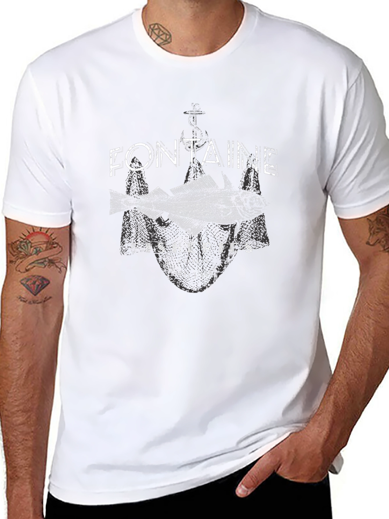 Fontaine Fisheries Graphic T-Shirt - Black Cotton Tee