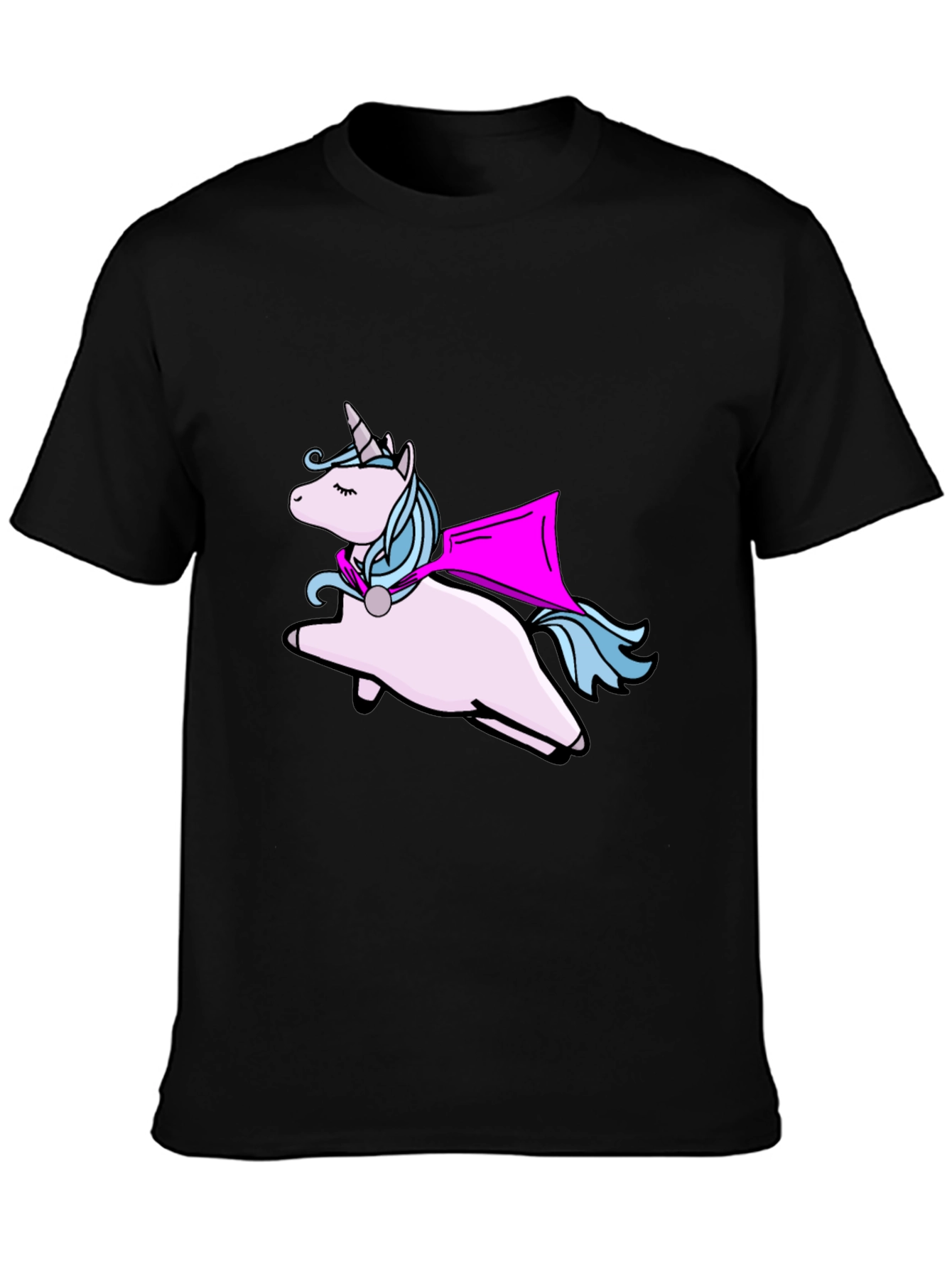 Unicorn Superhero Black T-Shirt